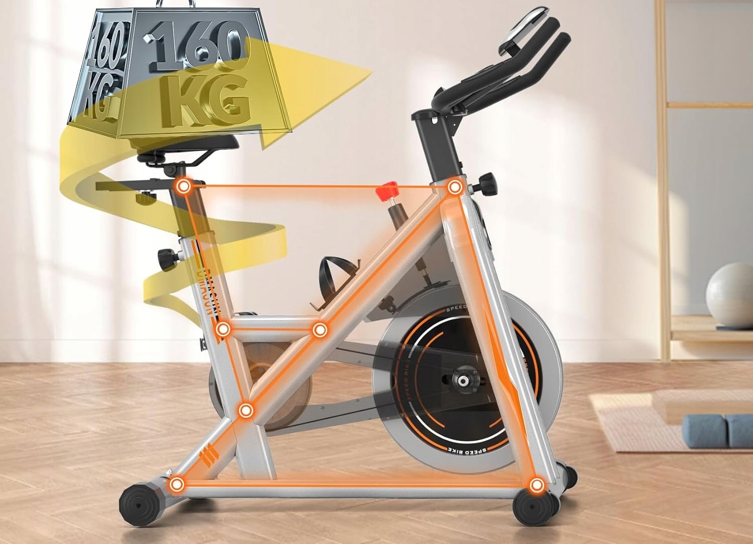 Stabilna konstrukcja z maksymalnym obciążeniem 160 kg