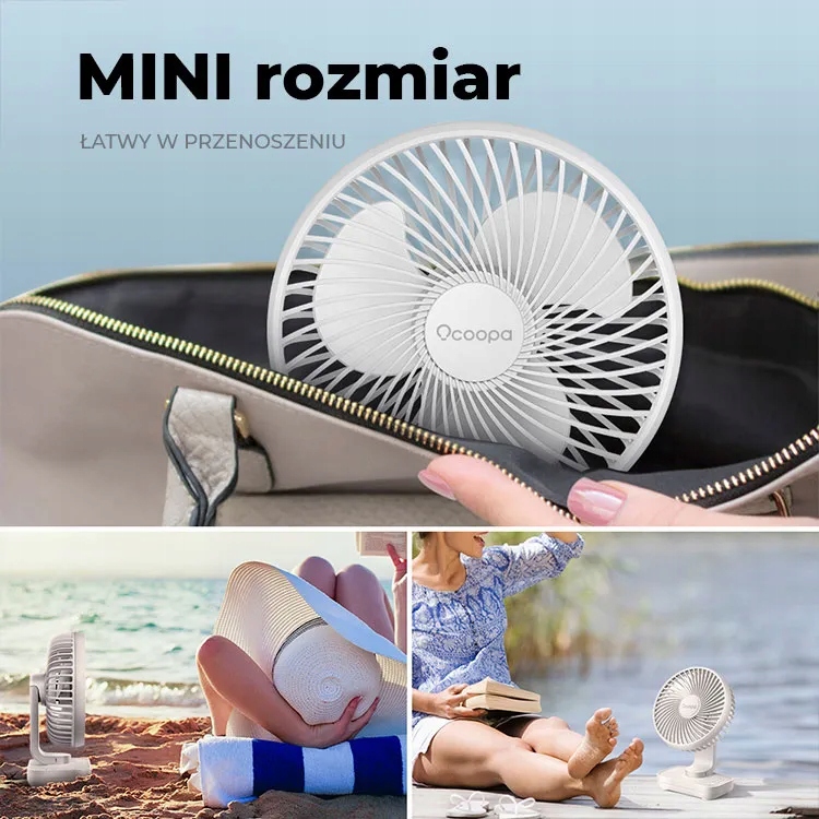 Przenośny mini wentylator z akumulatorem