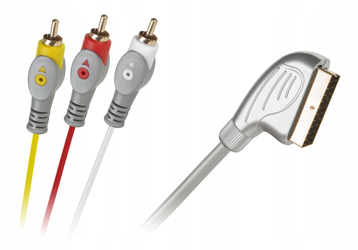 Kabel SCART - RCA (Cinch) x3 1.5m srebrny – Idealne połączenie dla Twojego sprzętu