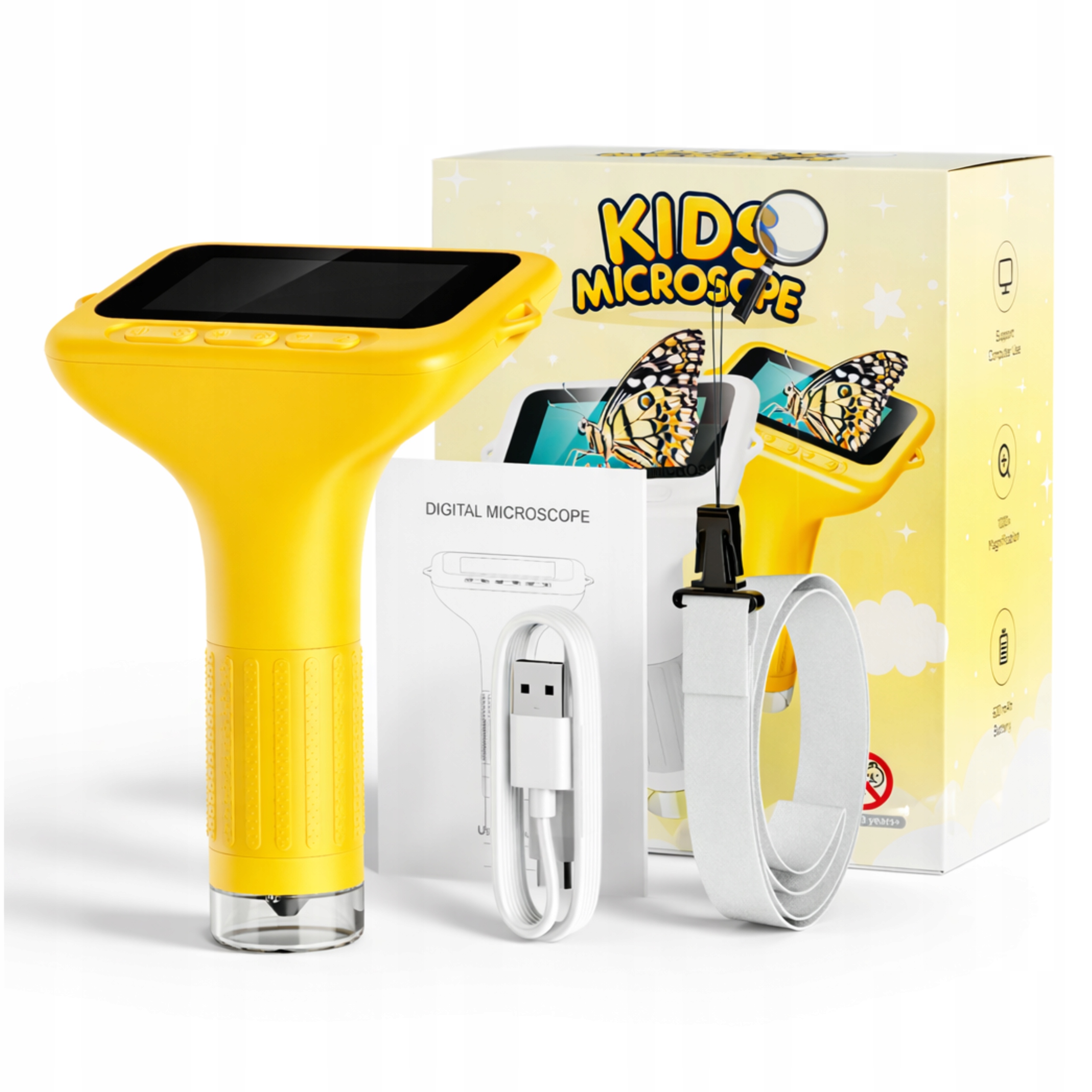 Naukowy Przenośny Edukacyjny Mikroskop Cyfrowy dla Dzieci – Super Zabawka