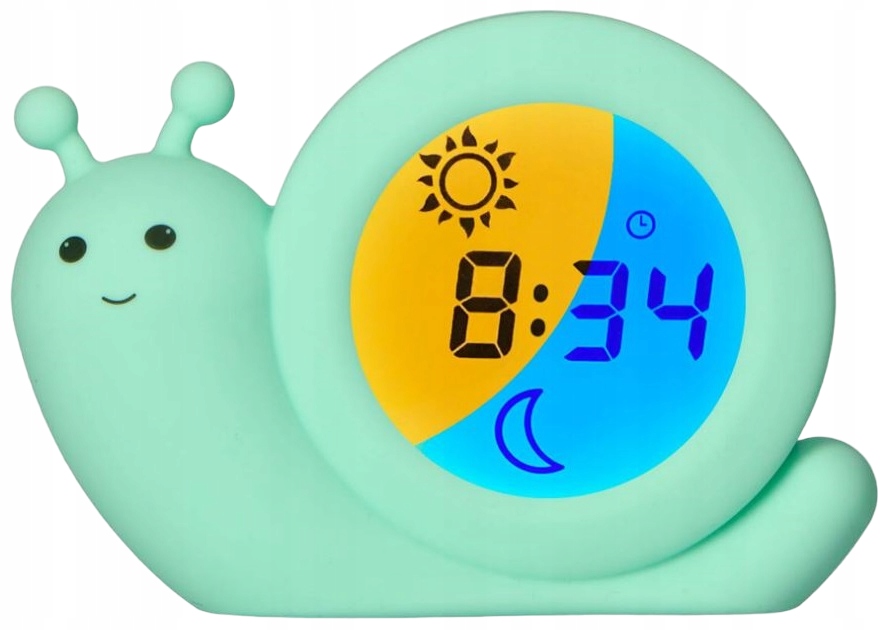 Alecto Baby Simon - Trener snu 2w1: lampka nocna i budzik w kolorze miętowym