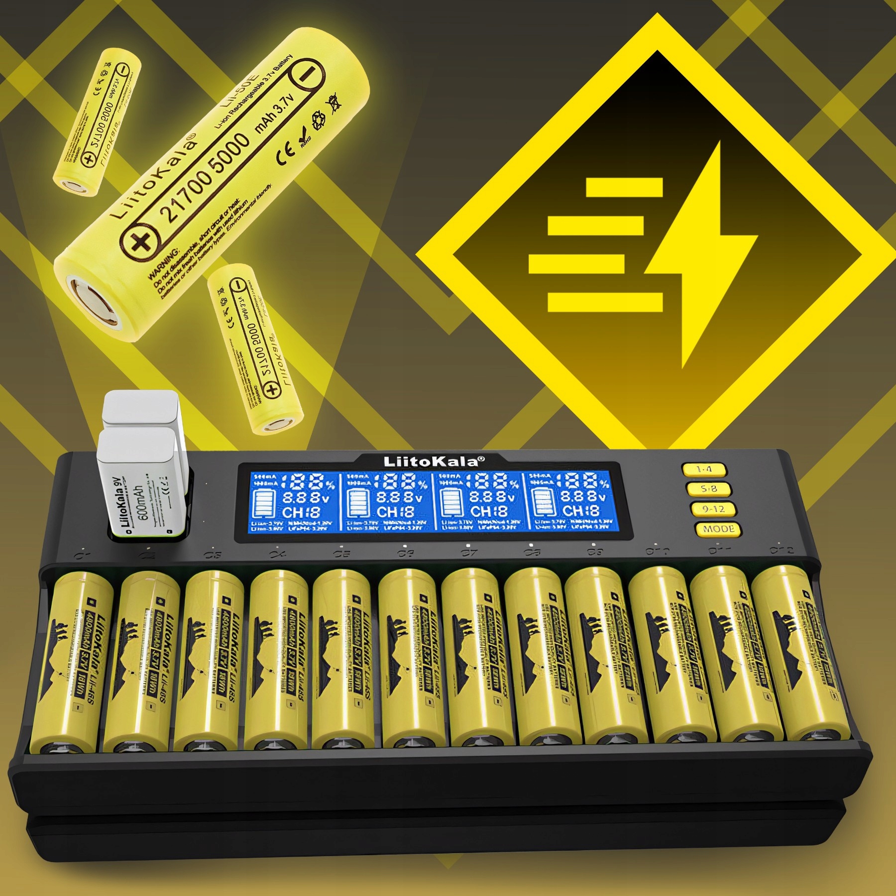 Szeroka kompatybilność – Obsługuje różne typy ogniw