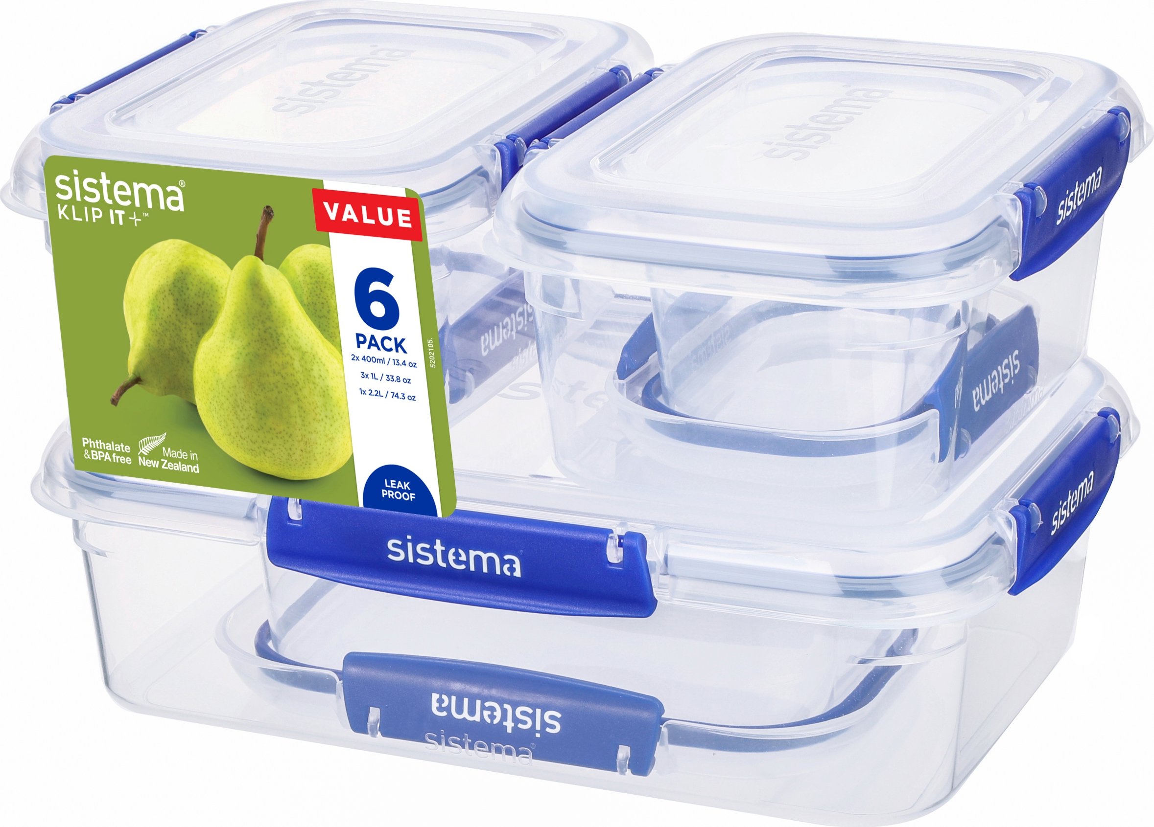 Zestaw 6 Pojemników Klip It Plus – Idealne do Twojej Kuchni
