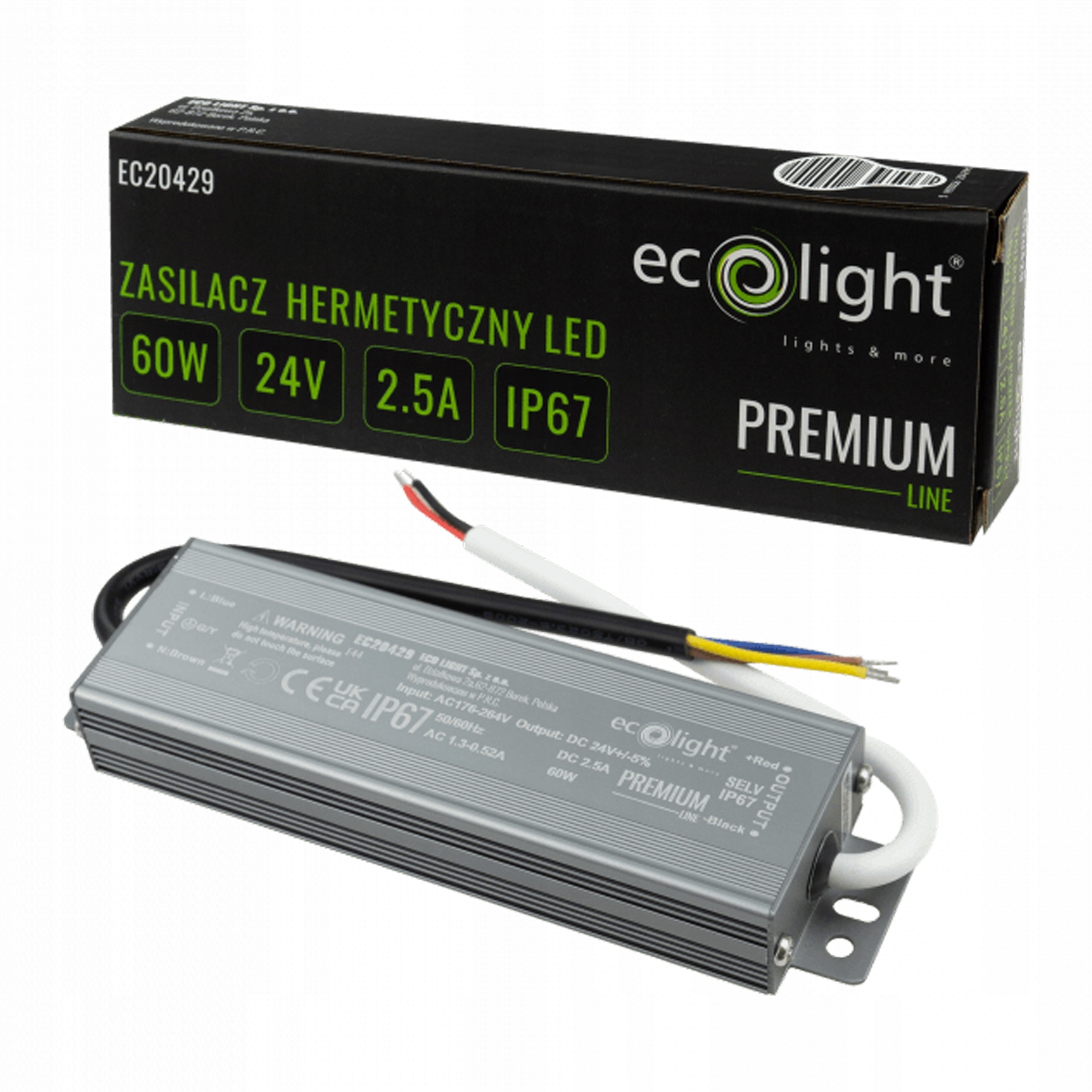 Zasilacz hermetyczny Premium 60W 24V – Idealne rozwiązanie do oświetlenia LED