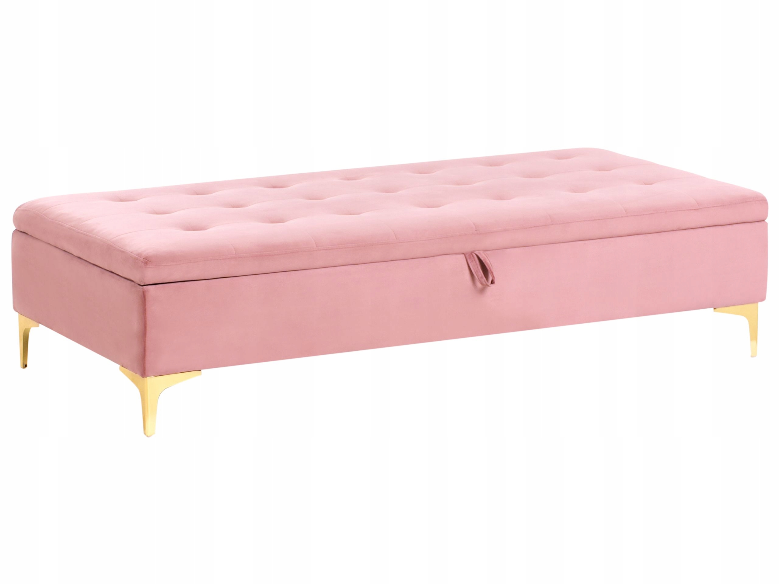 Otomana ze schowkiem ABERDEEN Welur Różowy – Elegancja i funkcjonalność w Twoim wnętrzu