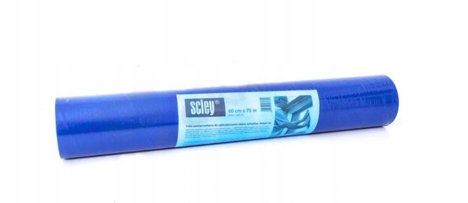 Folia ochronna okienna 60 cm x 75 m w kolorze niebieskim – Idealna do remontów