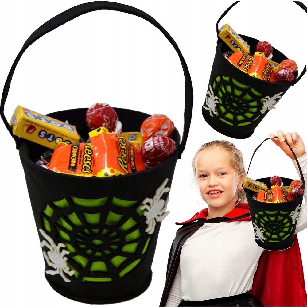Wiaderko na cukierki Halloween Czarny – Idealny gadżet na Halloween