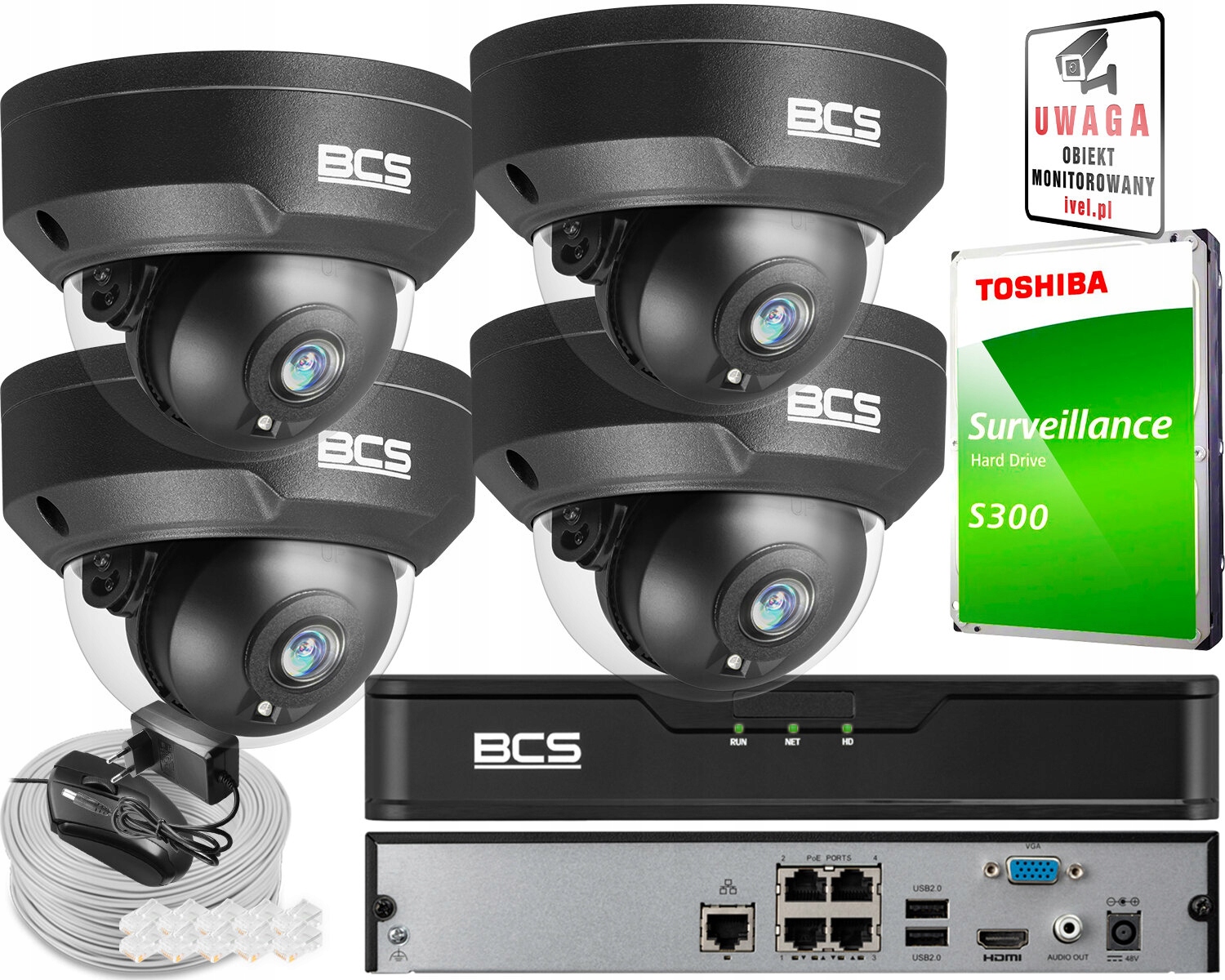 Zestaw do monitoringu 4x BCS-P-DIP25FSR3-Ai2-G – Kompleksowe rozwiązanie dla bezpieczeństwa