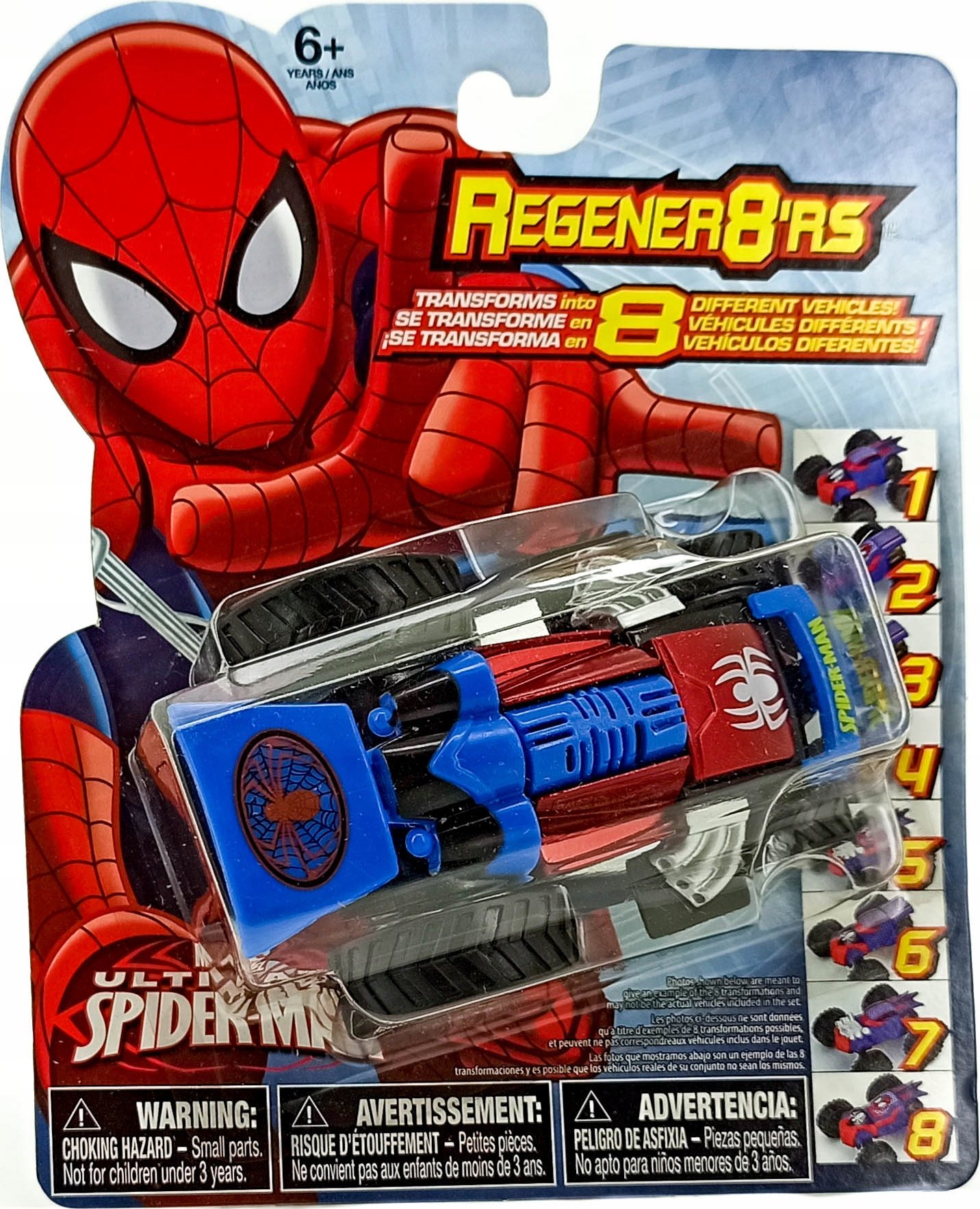 SPIDERMAN TRANSFORMUJĄCE AUTO MARVEL AVENGERS BLUE Materiał Karton Metal Plastik