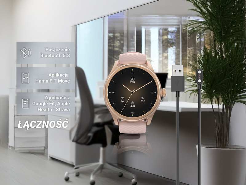 Sterowanie muzyką przez smartwatch Hama