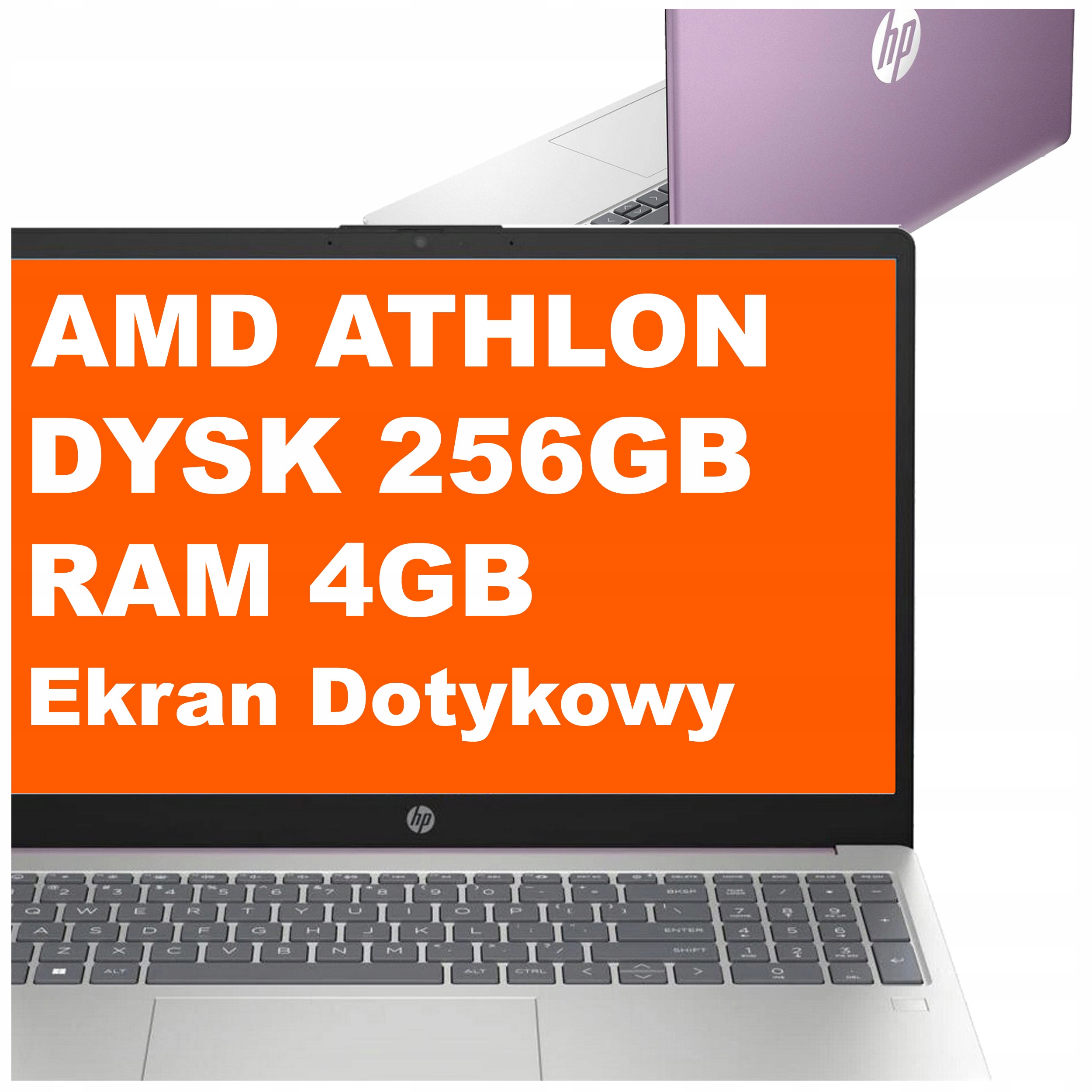 Laptop HP 15-fc AMD Athlon 4GB 256GB Radeon 610M HD Dotyk Win 11 Fioletowy – Idealny wybór do pracy i nauki
