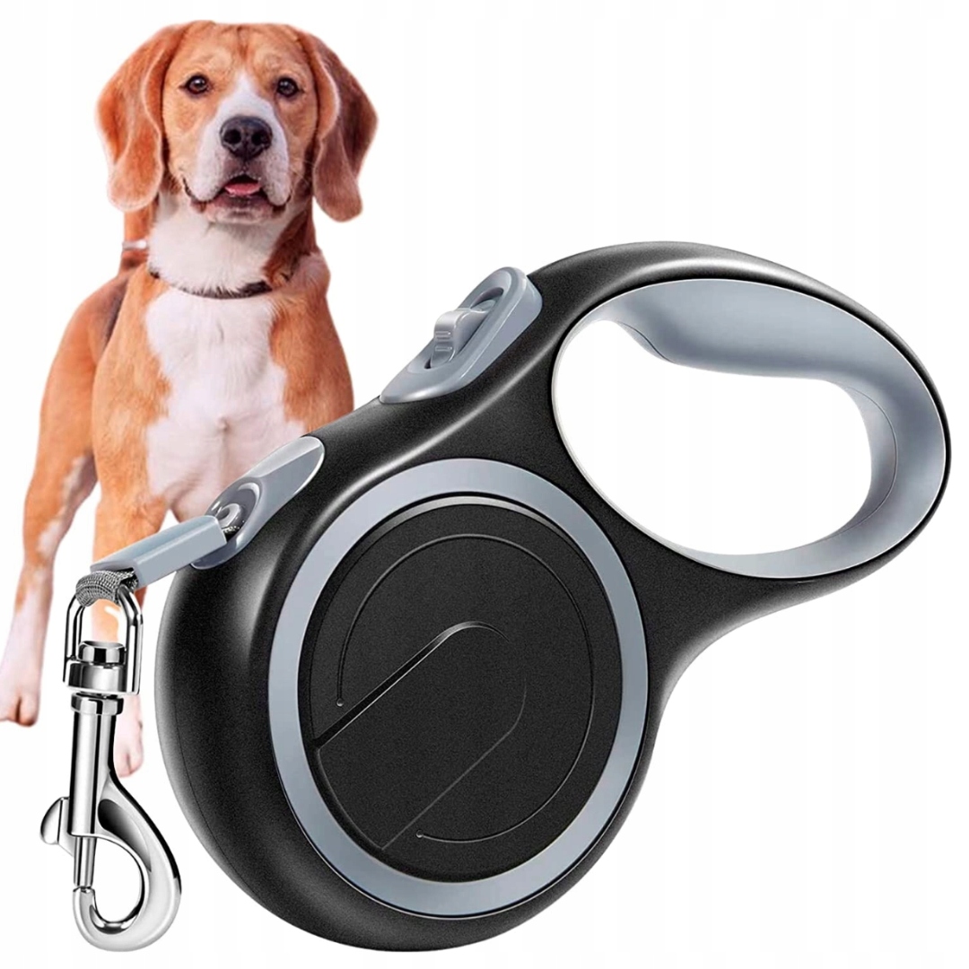 Korbi SMYCZ AUTOMATYCZNA DLA PSA TAŚMA Z BLOKADĄ ODBLASKOWA – Komfortowe spacery z pupilem