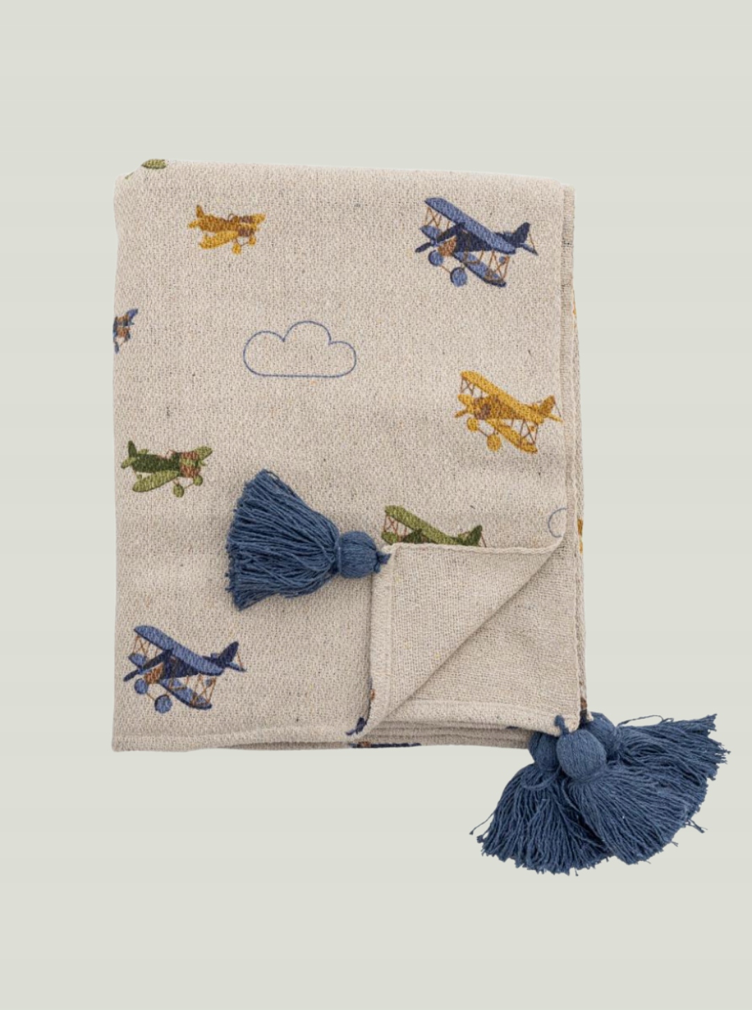 Bloomingville MINI - Plane Throw - Nature – Idealny dodatek do pokoju dziecięcego