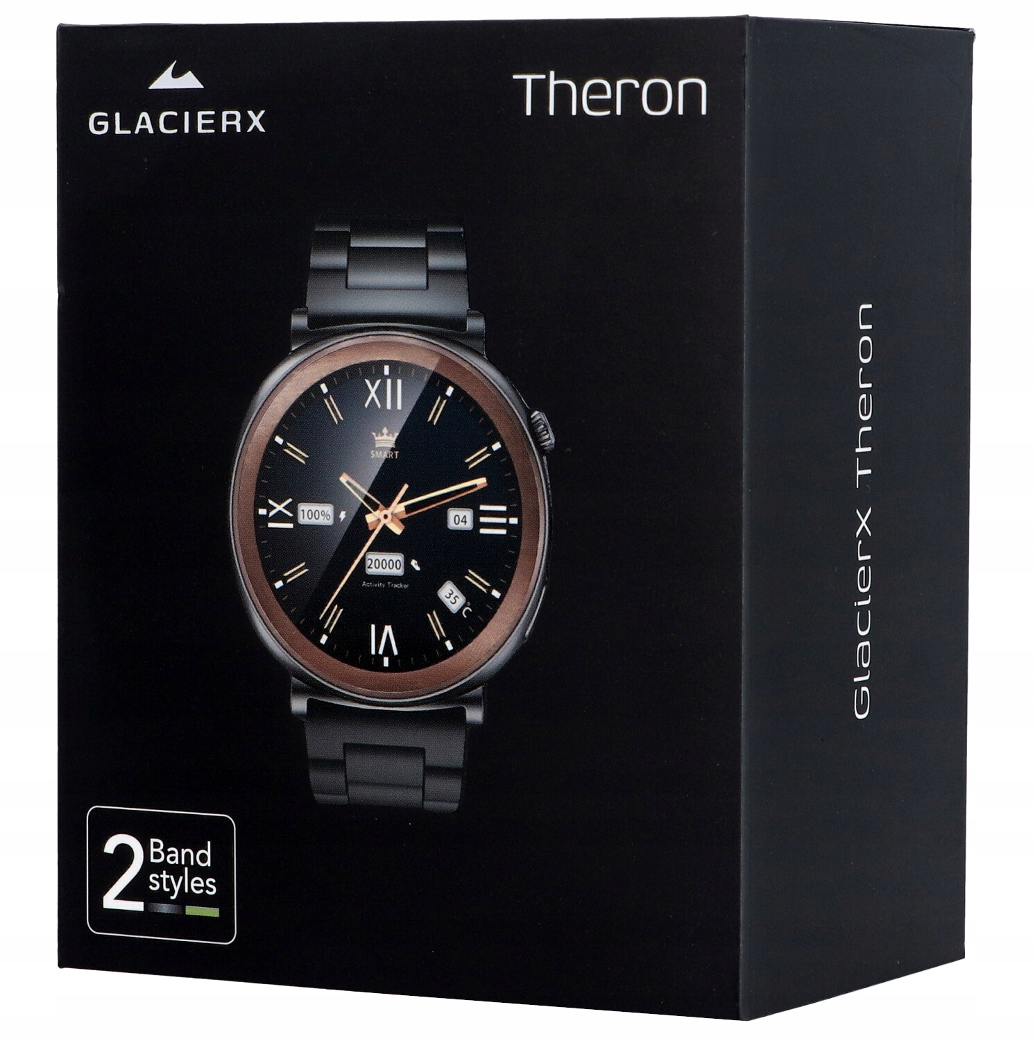 Smartwatch GlacierX Theron Black – Elegancja i funkcjonalność w jednym
