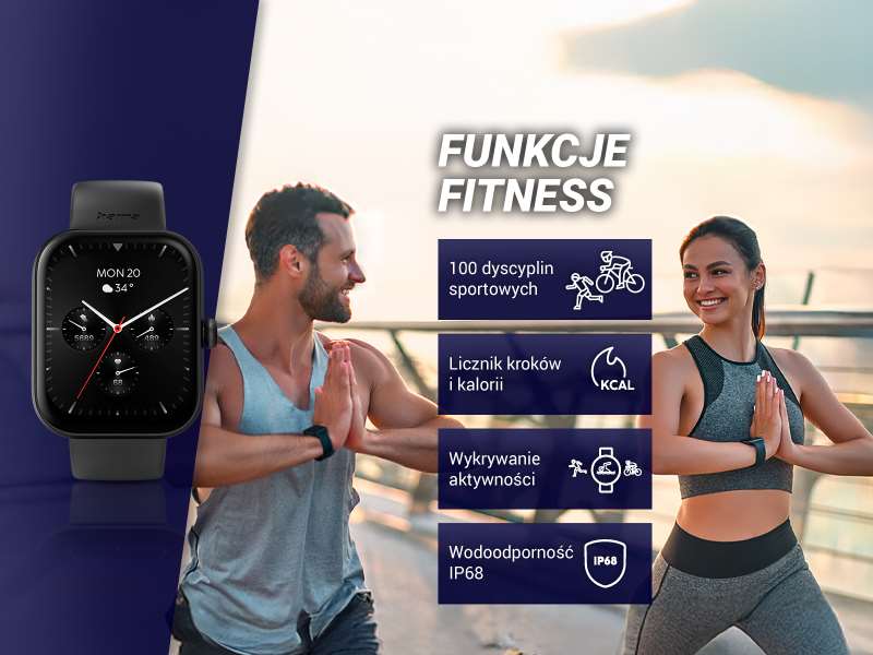 Elegancki i sportowy design smartwatcha Hama Fit Watch 5000