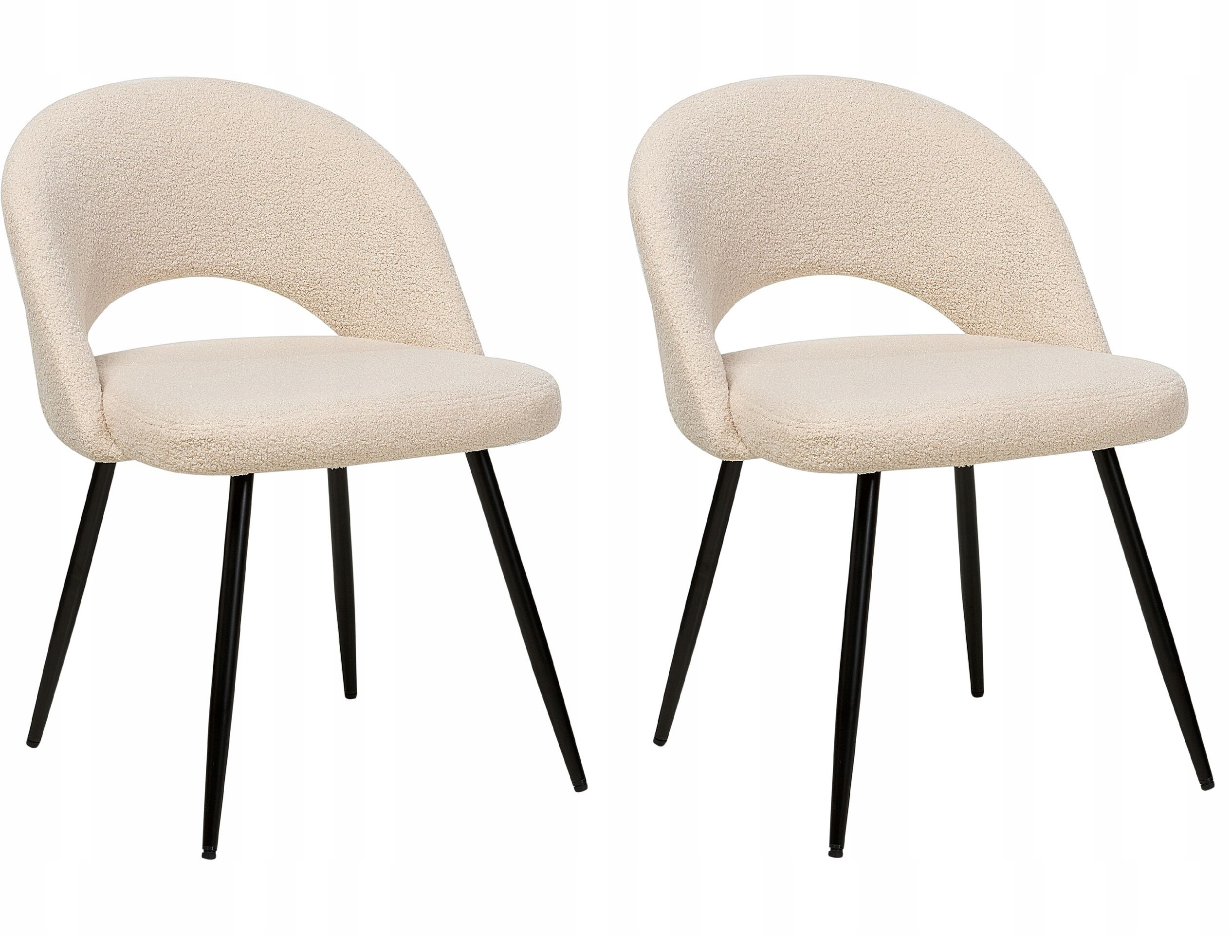 Zestaw 2 krzeseł do jadalni ONAGA Boucle Beżowy – Elegancja i komfort w Twoim domu