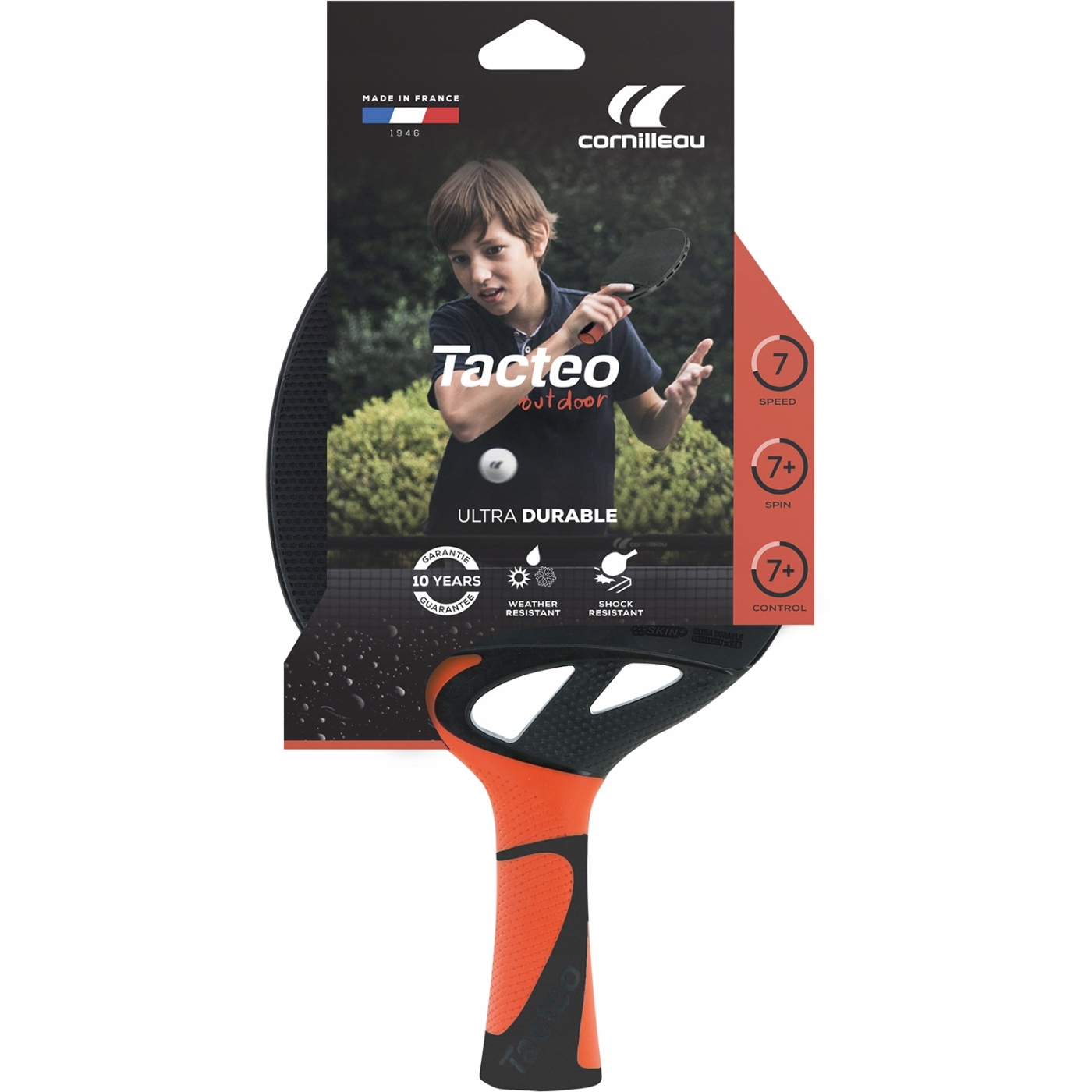 Cornilleau Rakietka Tacteo 50 Pomarańczowa Outdoor – Idealna do gry na świeżym powietrzu