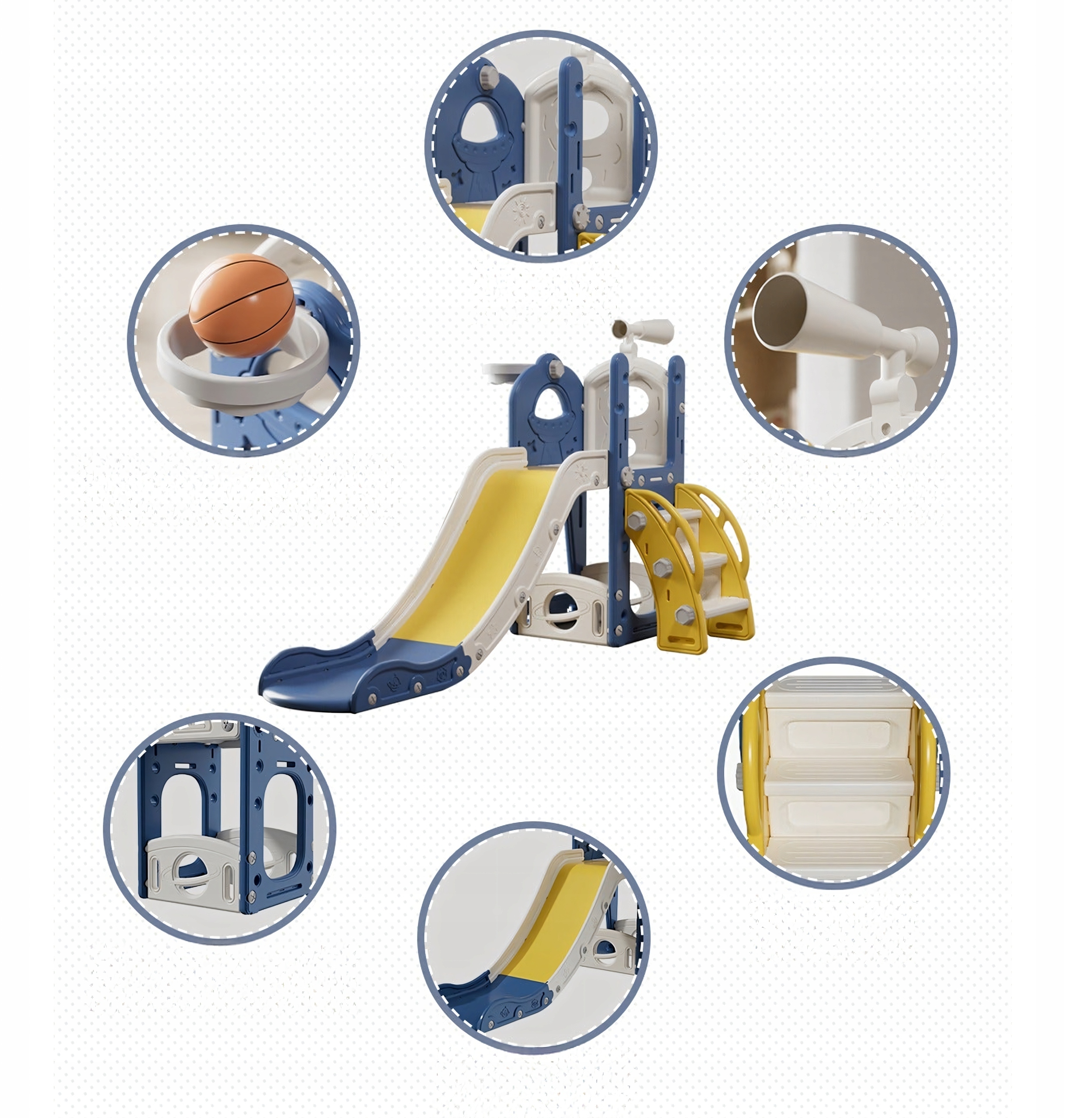 Zestaw Akcesoriów – Kosz do Koszykówki i Teleskop w Zjeżdżalni KANZA