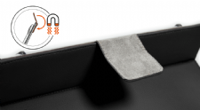 Protective flap for screen with magnetic closure