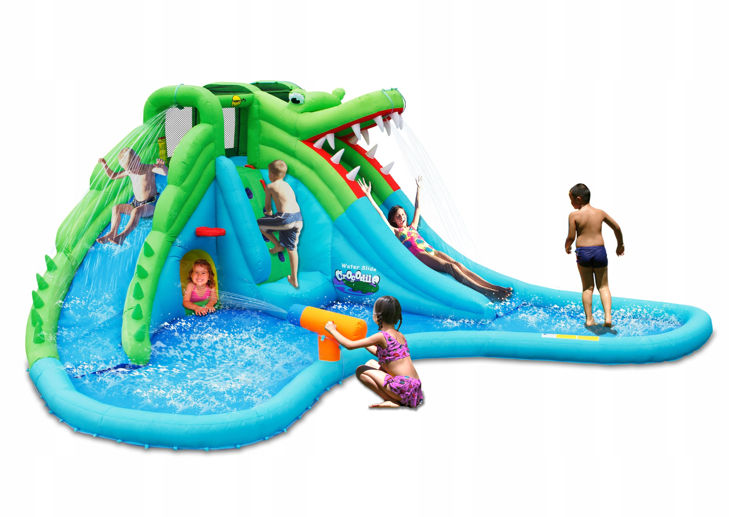 Dmuchany duży zamek KROKODYL trampolina HappyHop – Idealna zabawa dla dzieci