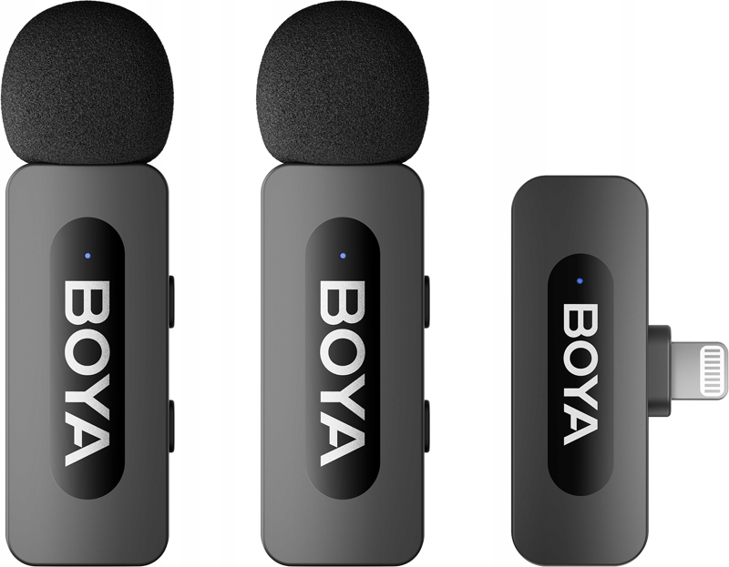Boya BY-V2 V2.0 – Ultra kompaktowy bezprzewodowy mikrofon do urządzeń Lightning