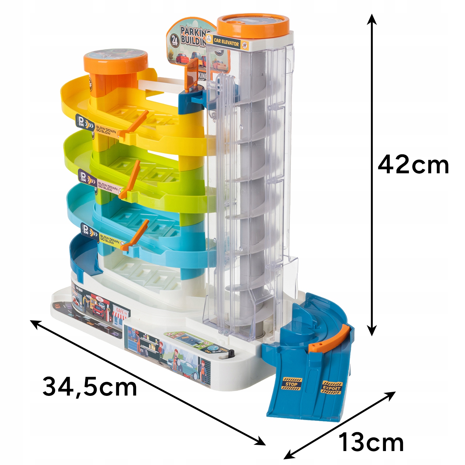 Duża przestrzeń do zabawy z 5 poziomami