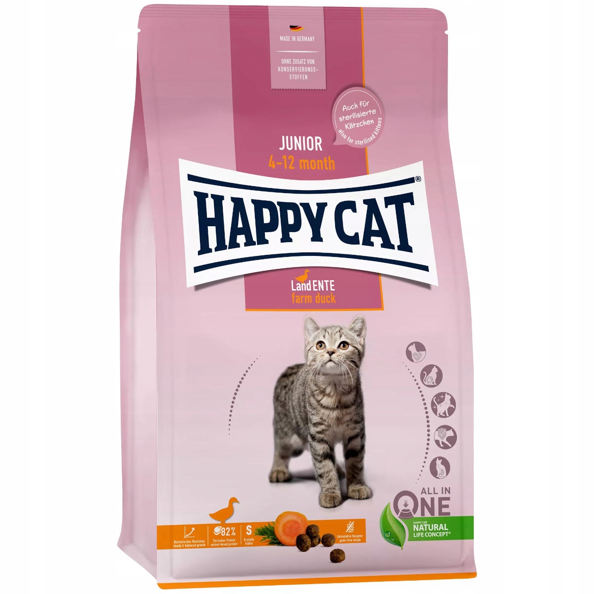 Happy Cat Junior Farm Duck – Bezzbożowa karma dla kociąt