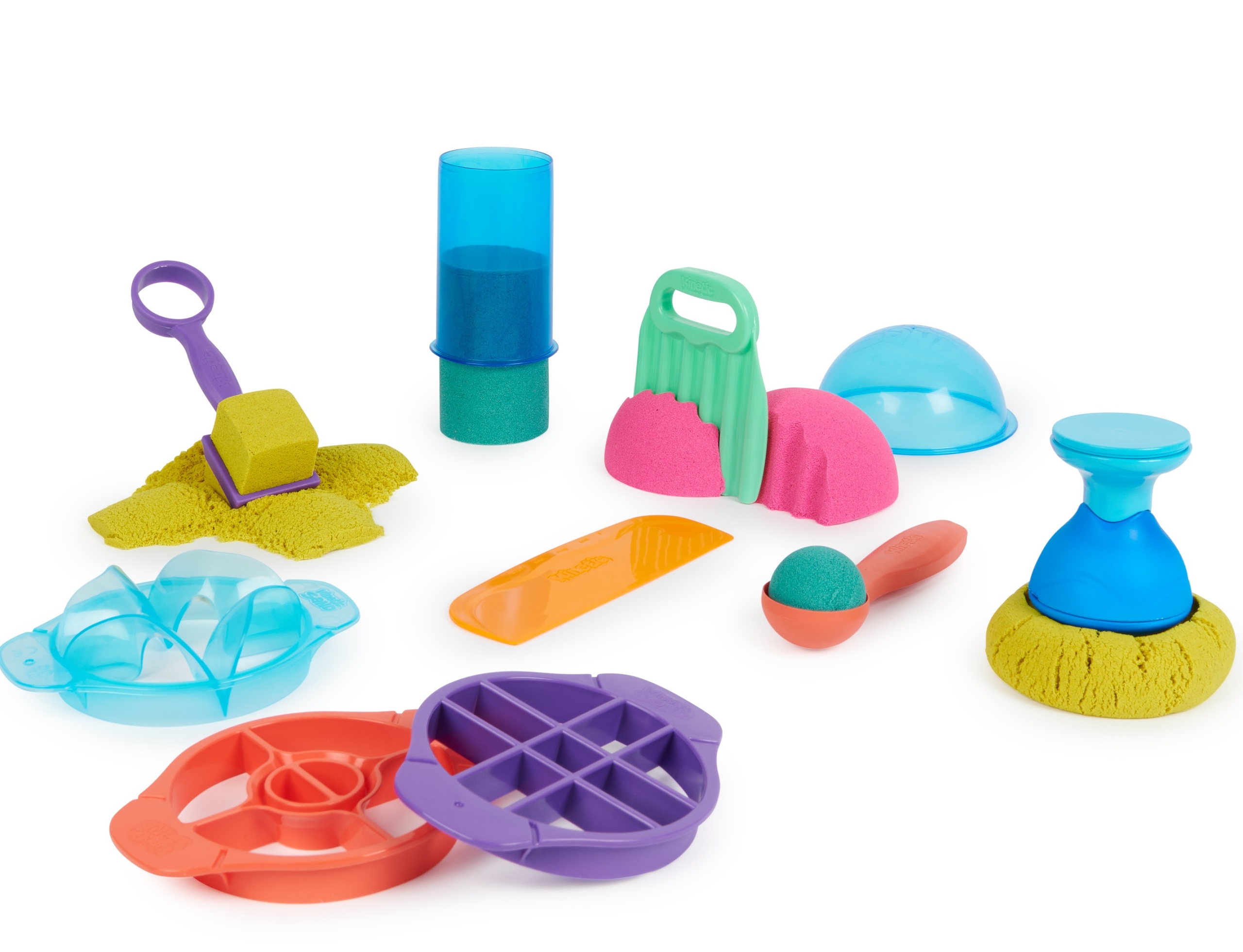 Kolorowy zestaw – 0,9 kg piasku i 10 narzędzi do tworzenia