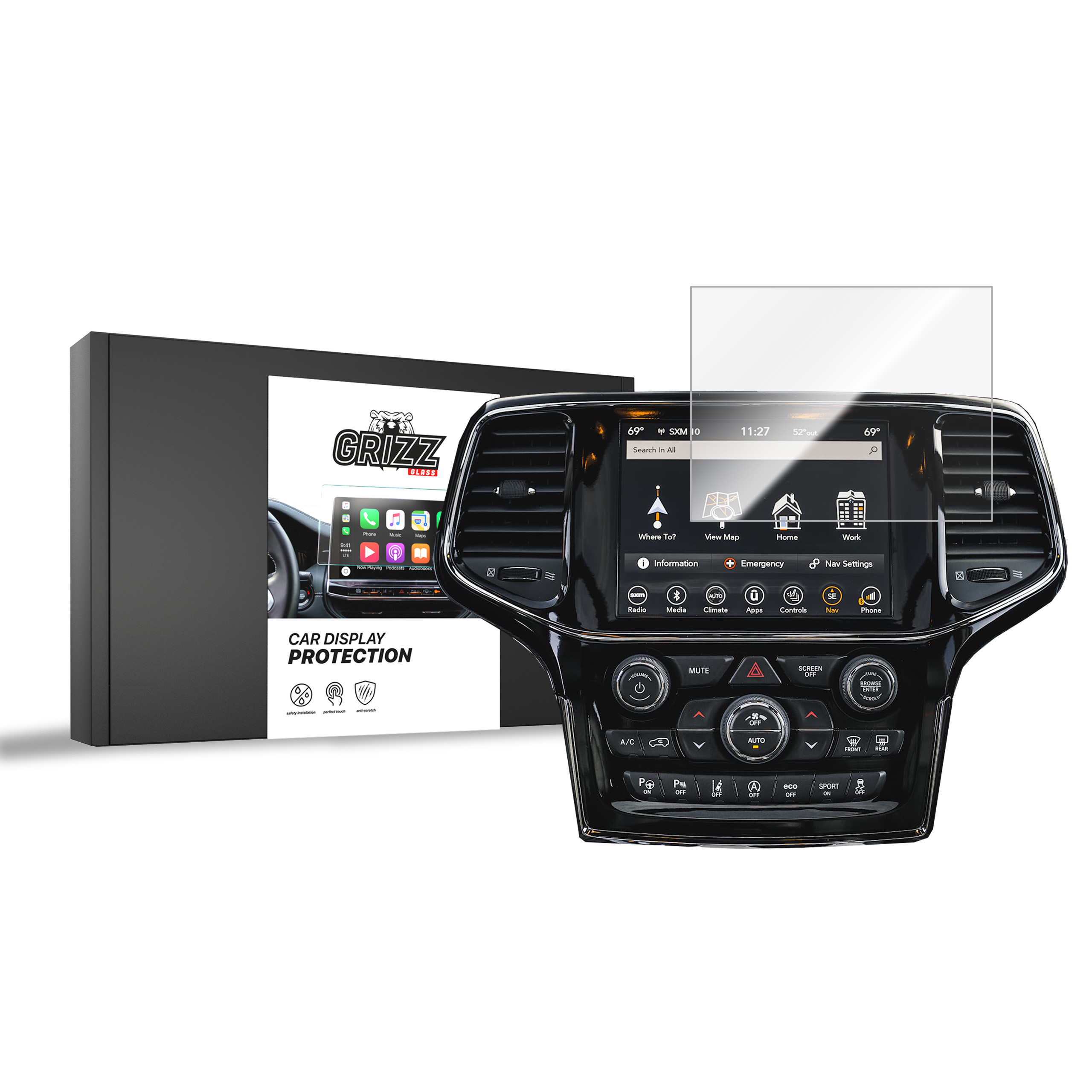 GrizzGlass Folia ceramiczna GrizzGlass CarDisplay Protection – Ochrona dla Twojego Jeep Grand Cherokee 2018