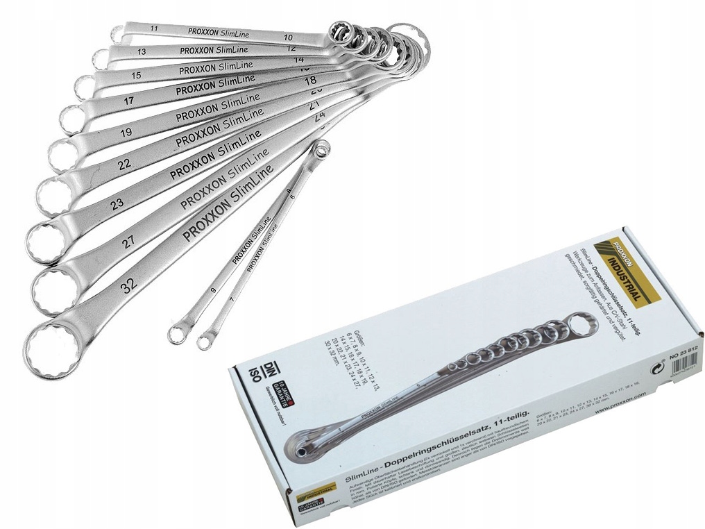 Zestaw kluczy oczkowo-giętych PROXXON [11 części] PR23812 – Idealny wybór dla profesjonalistów