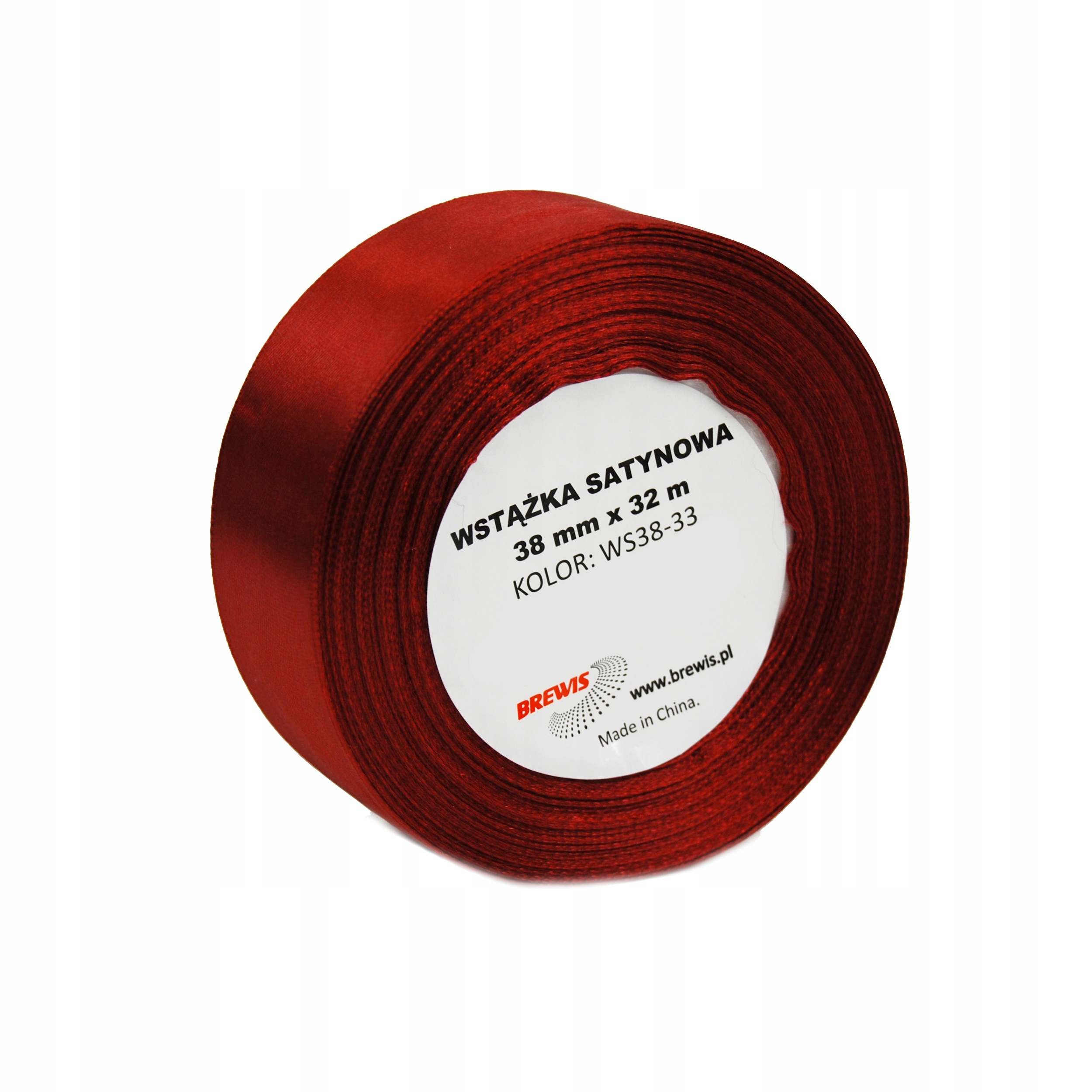 Wstążka satynowa bordowa 38mmx32m – Idealna do dekoracji i kreatywnych projektów