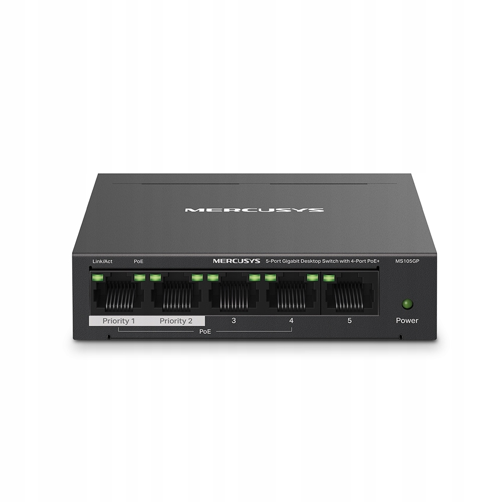 Switch sieciowy Mercusys MS105GP – Wydajność i niezawodność w Twojej sieci