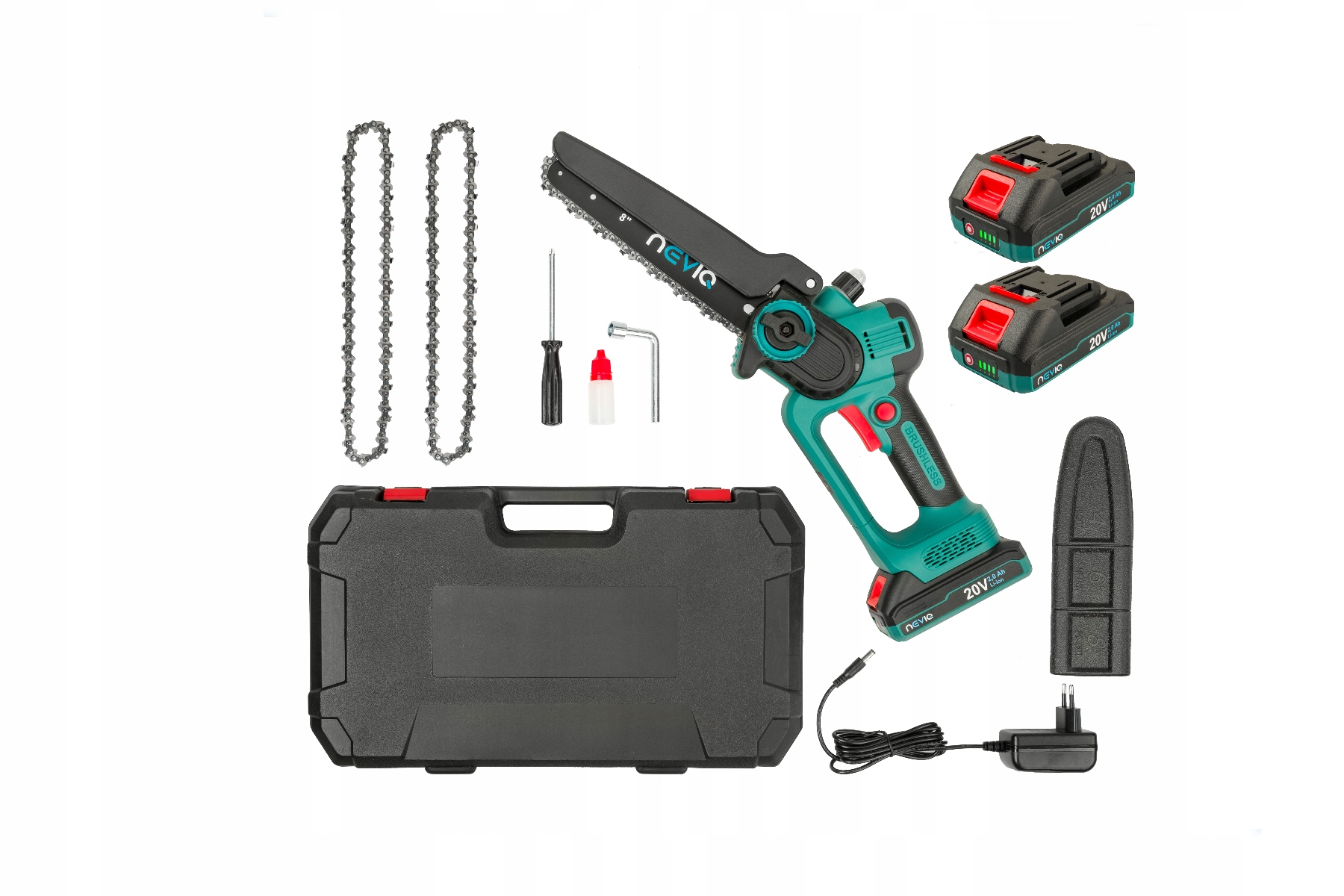 Piła łańcuchowa akumulatorowa NEVIQ 8 – Wydajność i komfort w jednym