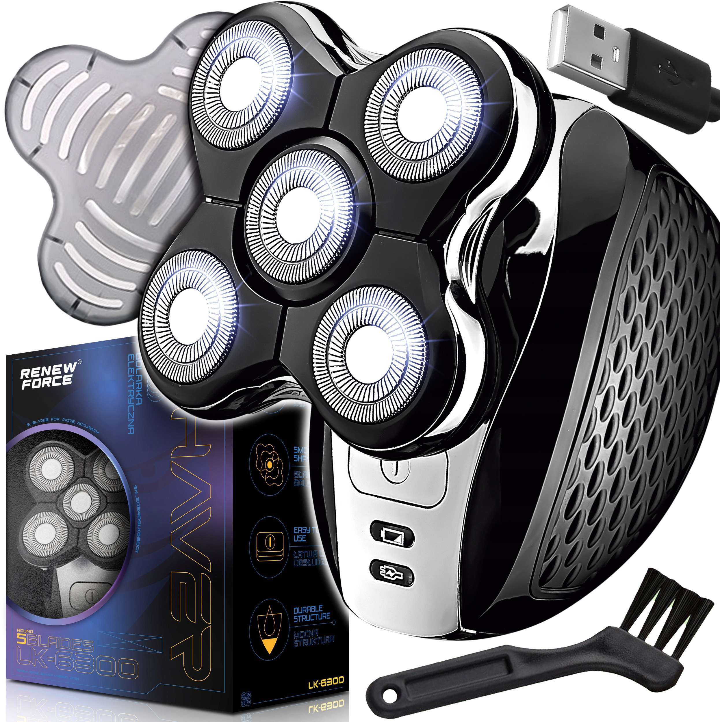 Zestaw zawiera: wszystko, co potrzebne do golenia