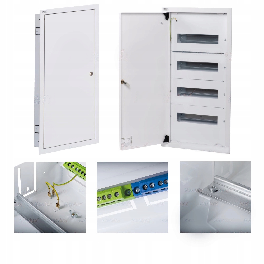 Rozdzielnica modułowa metalowa 4x12 podtynkowa IP30 N+PE I klasa drzwi białe KP-DB-I-MF-412 – Idealne rozwiązanie do instalacji elektrycznych