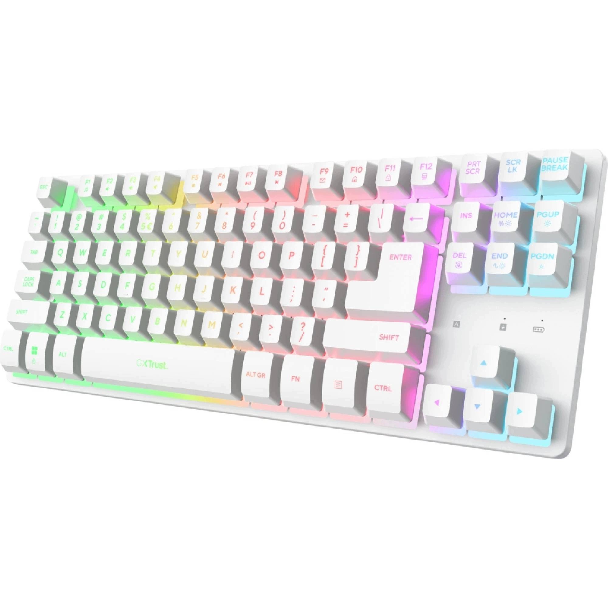 Gamingowa GXT 831 Thado TKL – Bezprzewodowa klawiatura do gier w kolorze białym