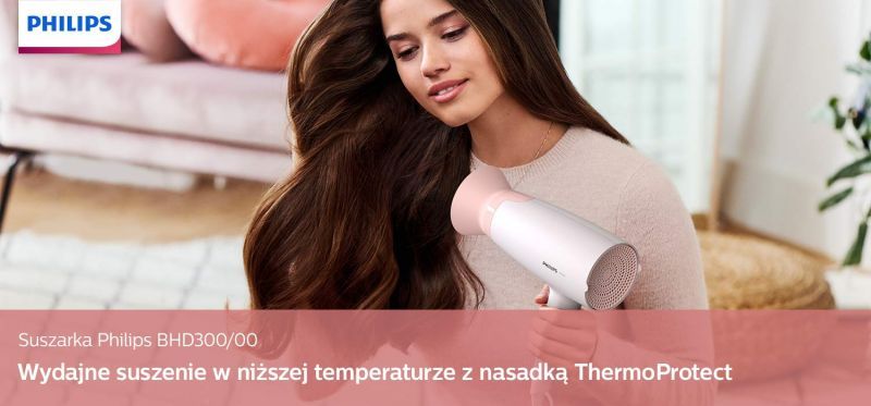 Philips Suszenie w niższej temperaturze w trosce o Twoje włosy Philips Suszenie w niższej temperaturze w trosce o Twoje włosy