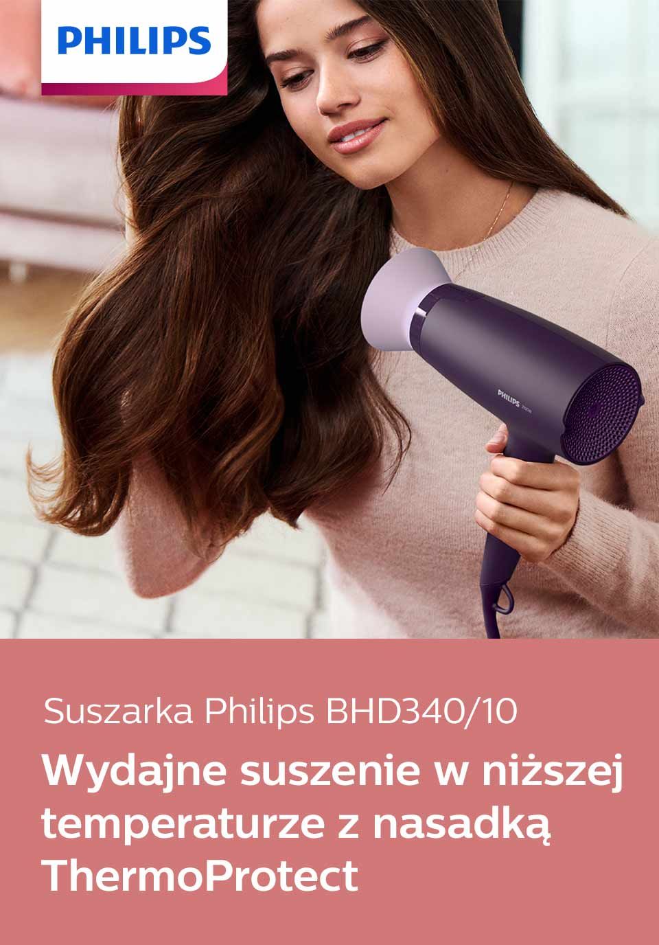 Philips Suszenie w niższej temperaturze w trosce o Twoje włosy Philips Suszenie w niższej temperaturze w trosce o Twoje włosy