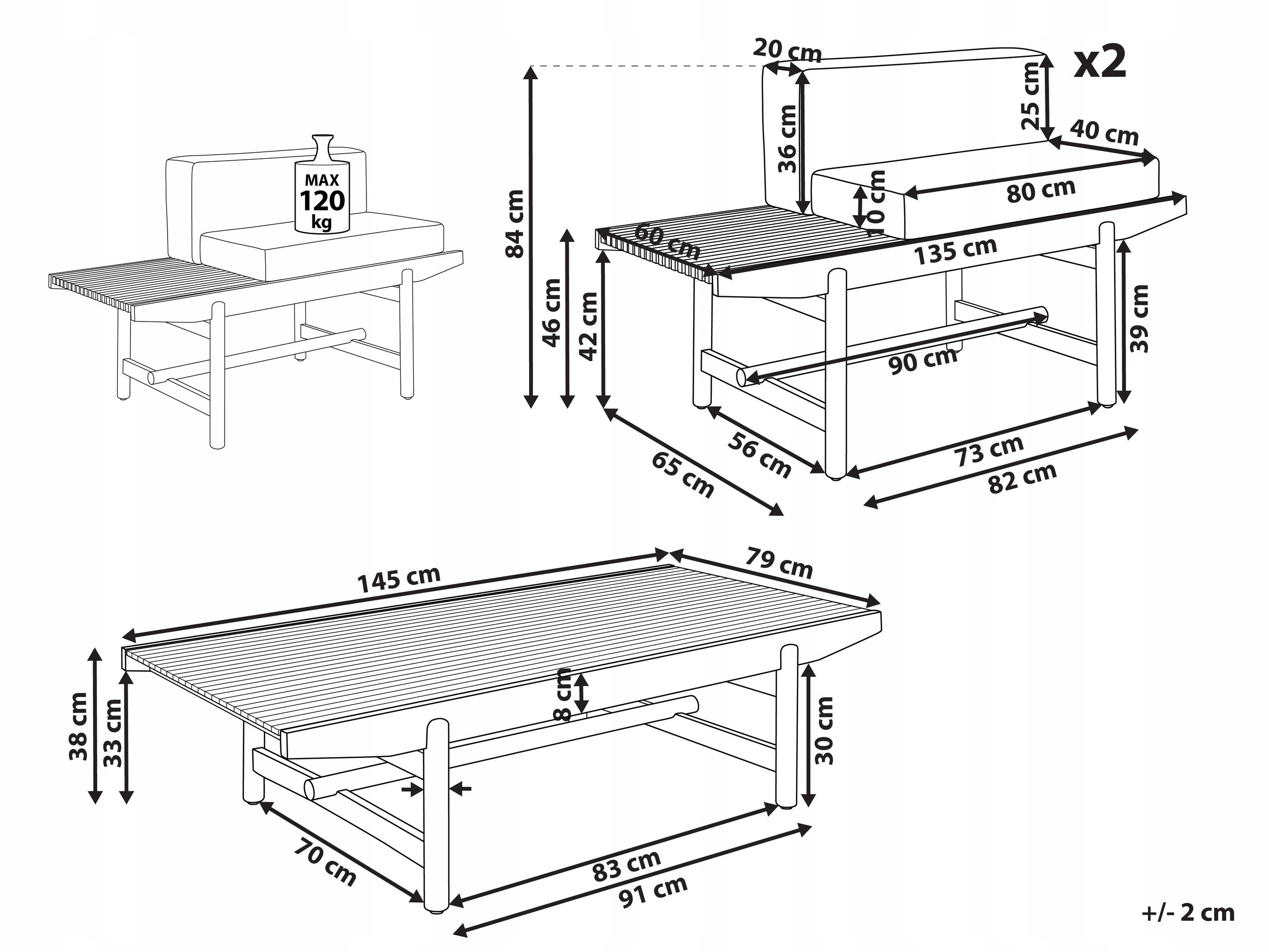 Wygodne ławki z miękkimi poduszkami