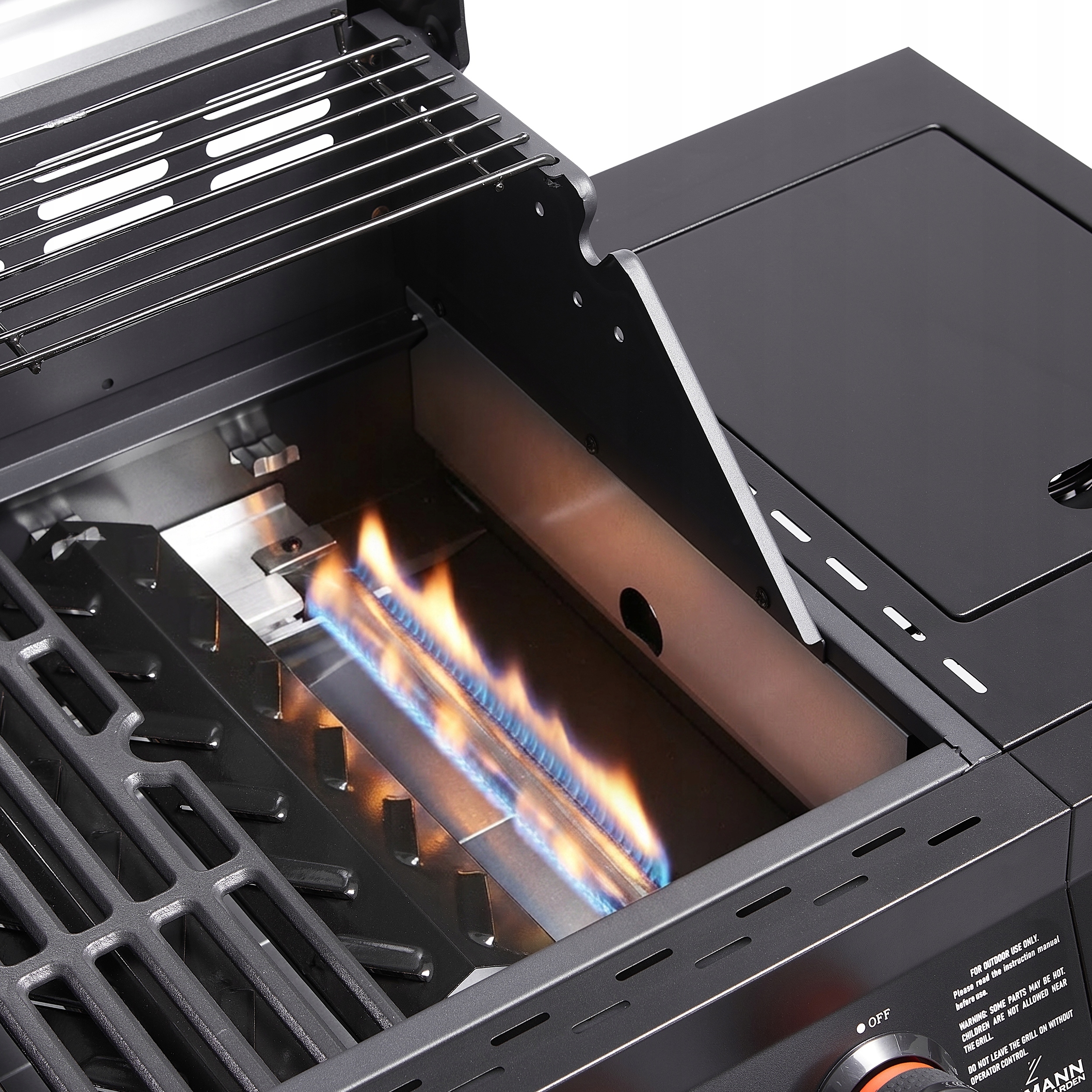 Grill gazowy Ogrodowy ŻELIWNY LEHMANN 4+1 nierdzewny 15 kW +szafka na butlę Głębokość grilla 56.5 cm