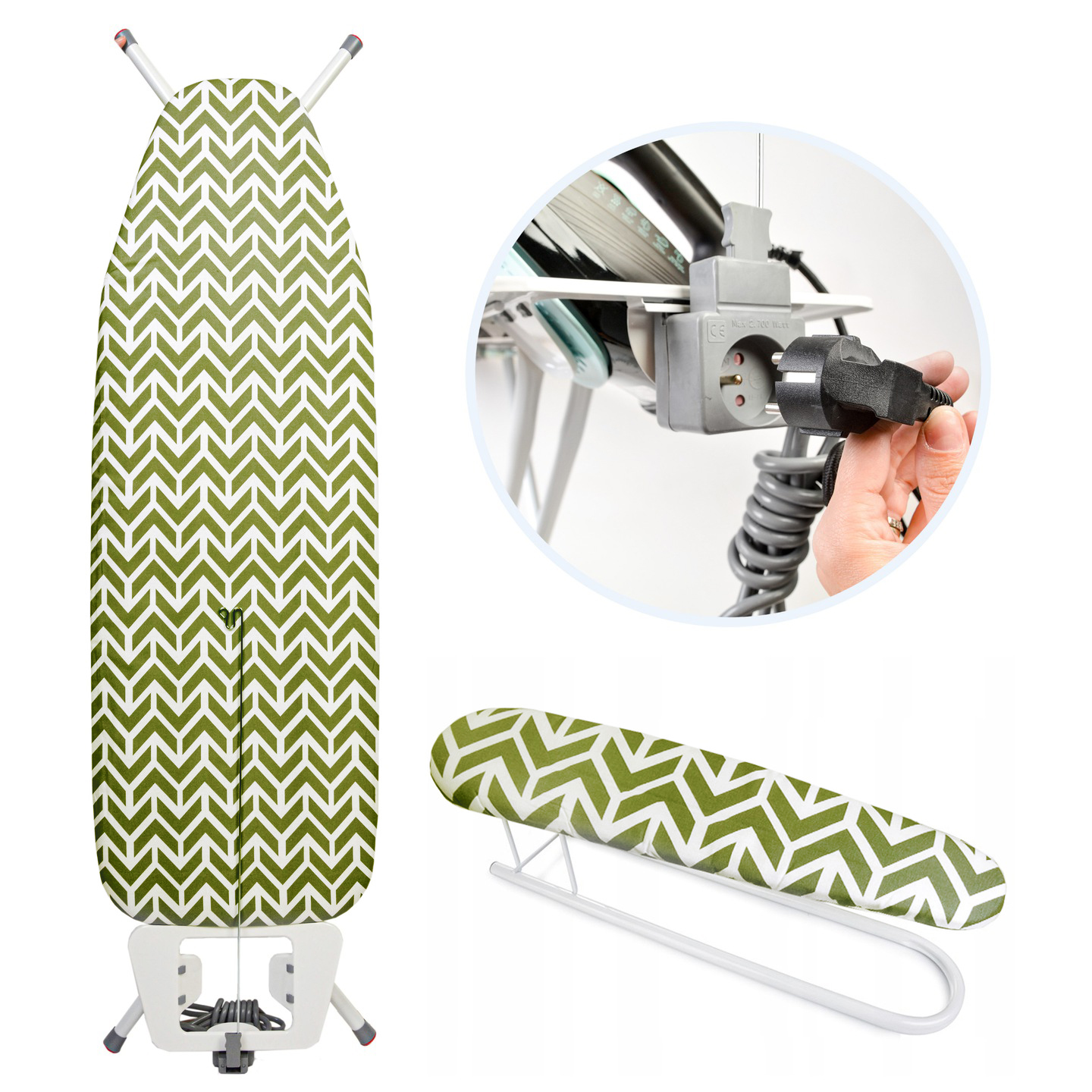 Estetyczny design – Wzór Chevron Pesto w zielonym kolorze