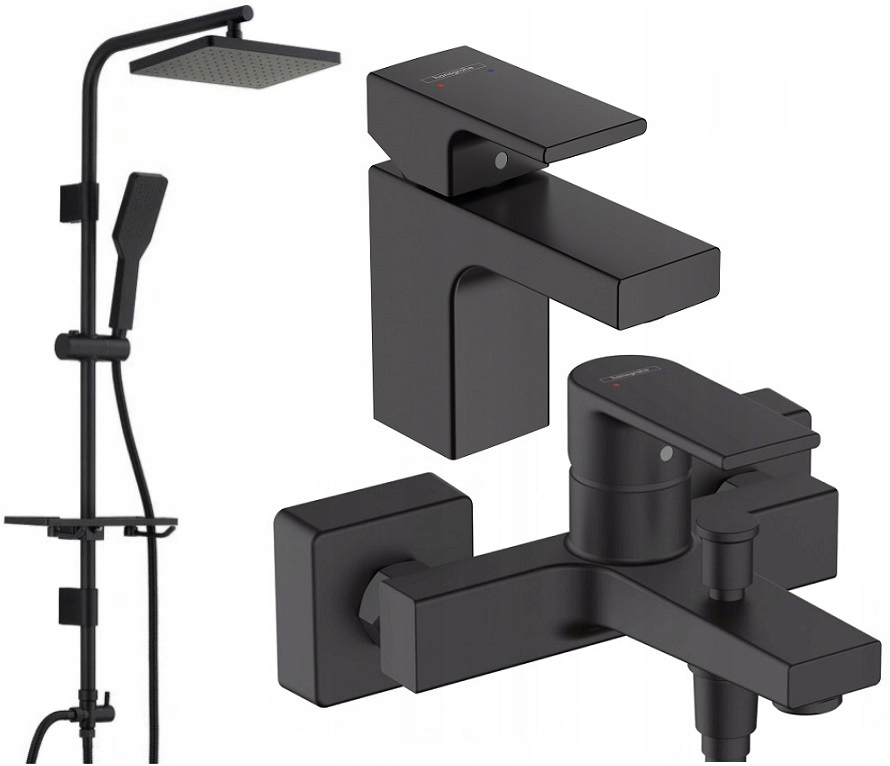 W zestawie z rączką prysznicową i regulowanym drążkiem