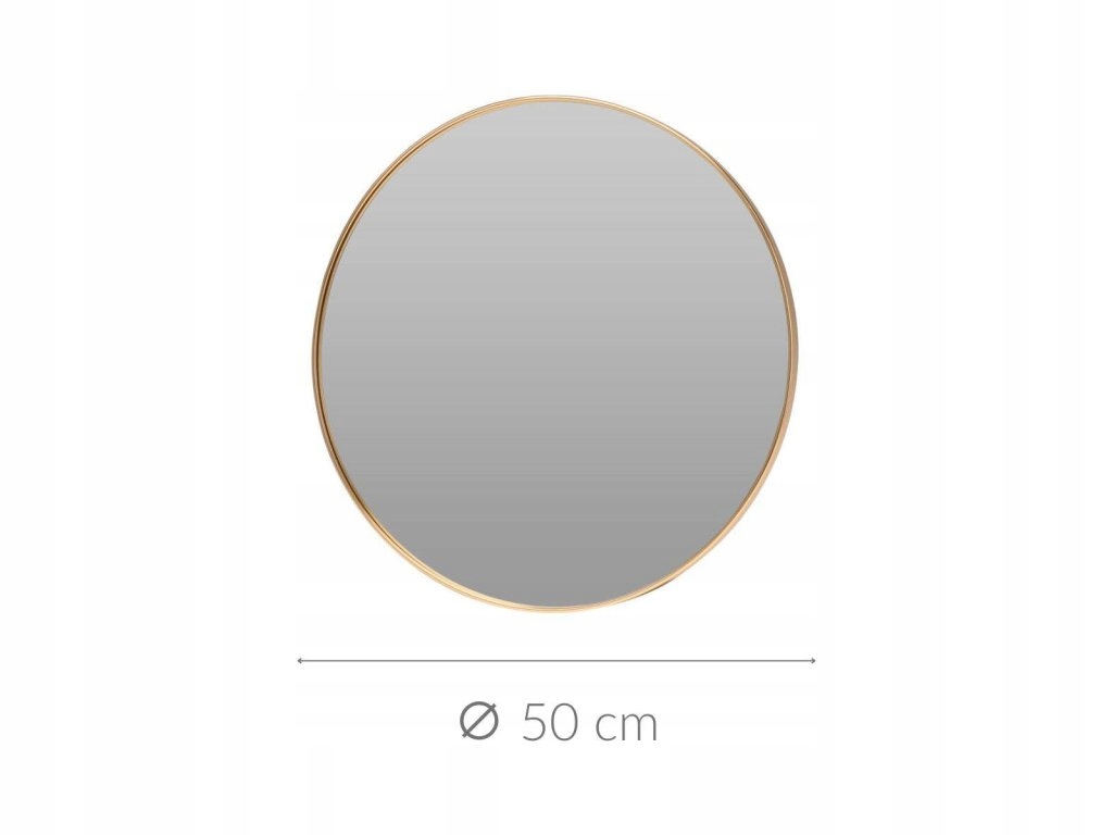 Lustro ścienne złote okrągłe 50 cm – Elegancja w Twoim wnętrzu
