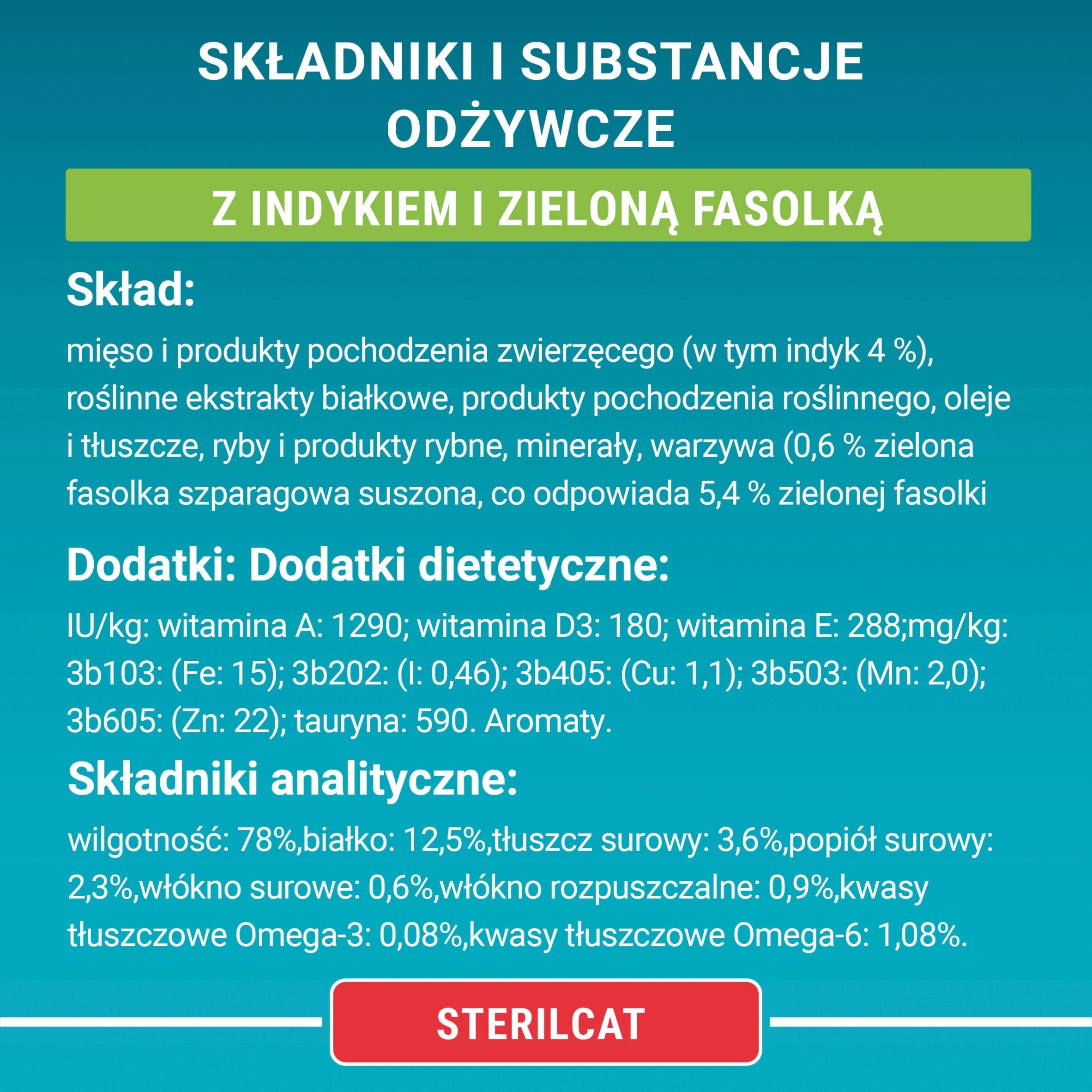 Wartości odżywcze – Zawartość białka i tauryny