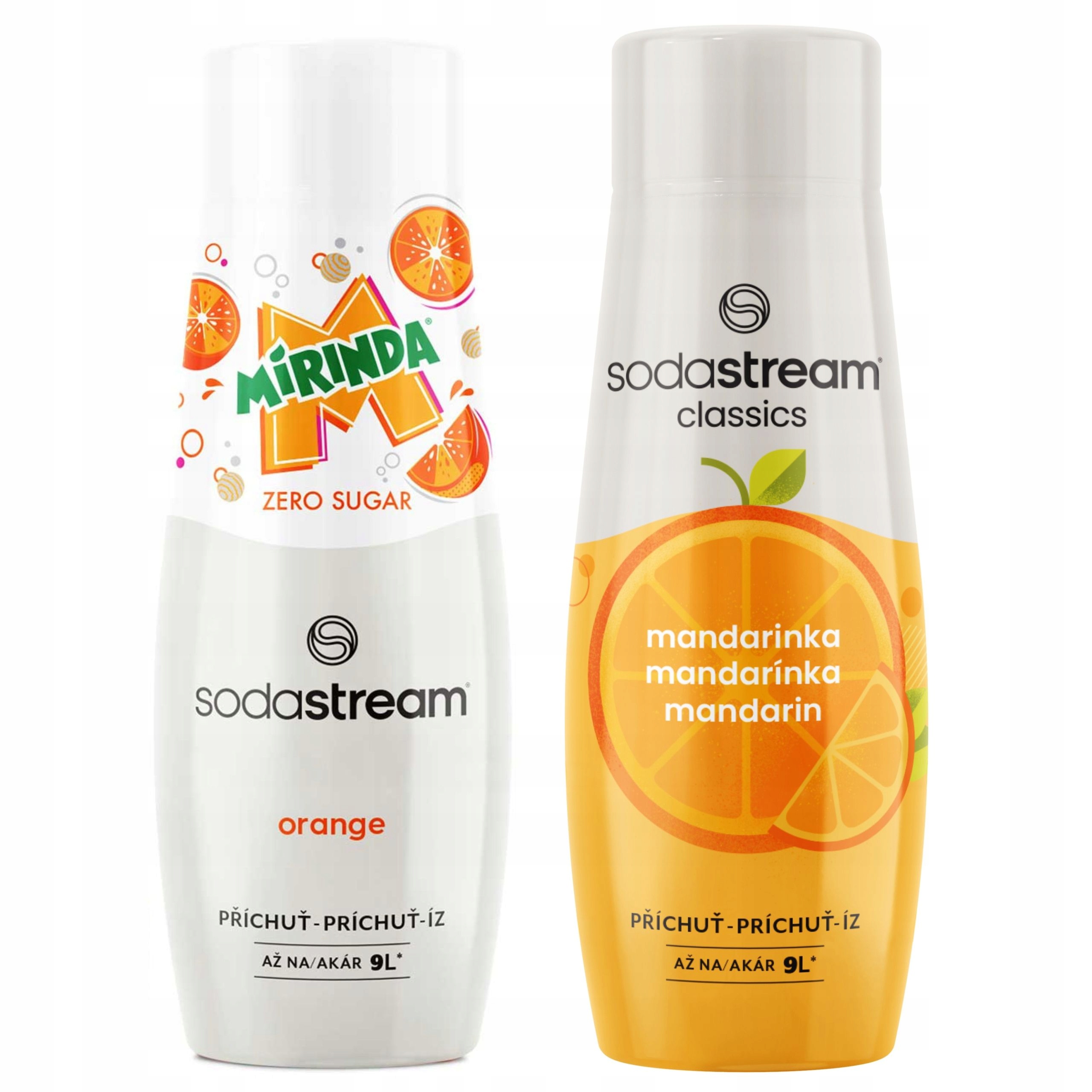 SODASTREAM Mirinda Zero + Mandarynka – Zestaw syropów do saturatora