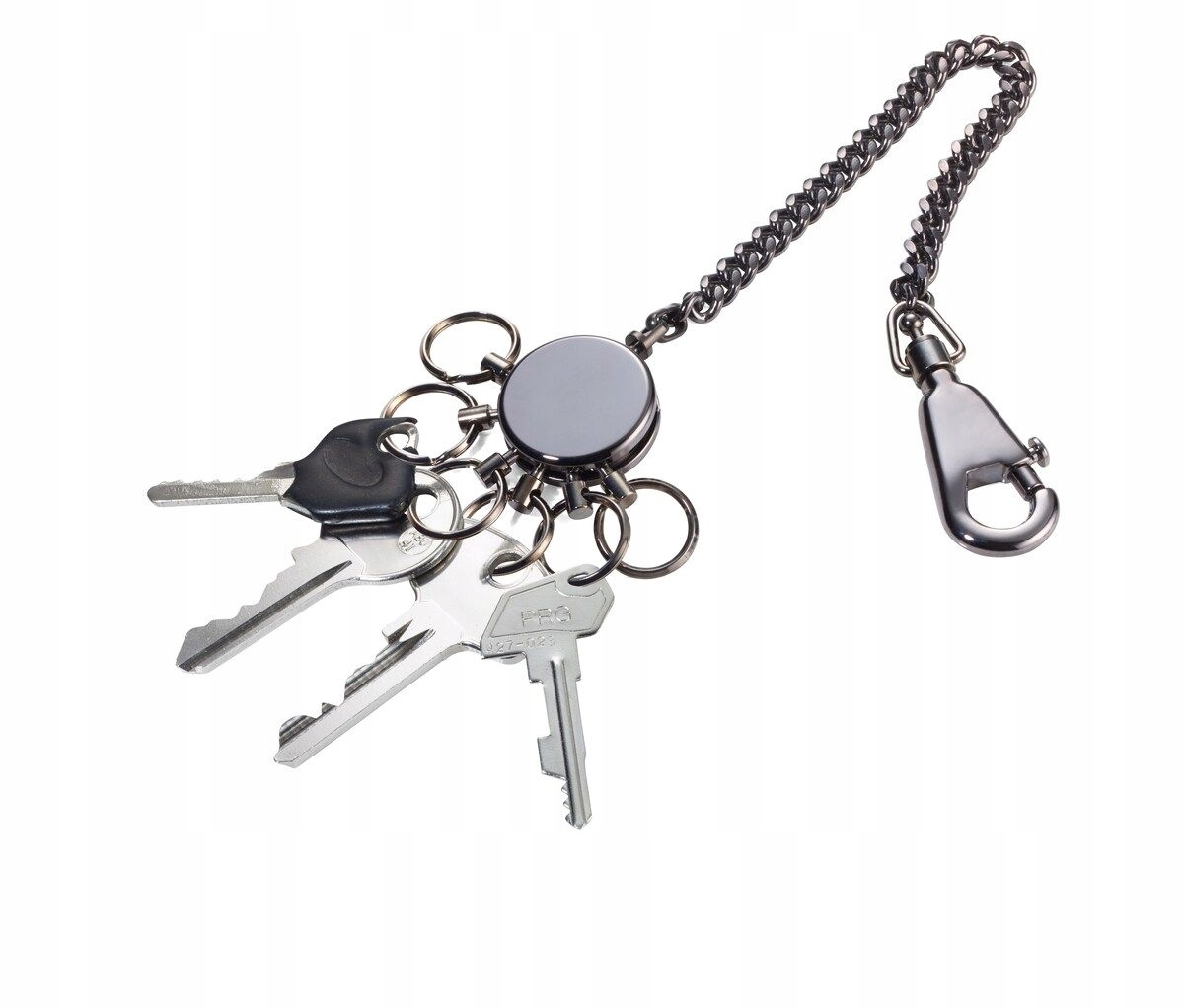 Brelok do kluczy na łańcuszku PATENT CHAIN czarny – Stylowy dodatek do codzienności