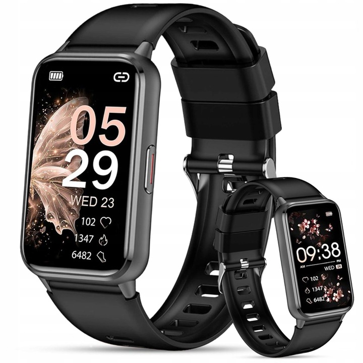 Stylowy design z dwoma paskami – silikonowym i mesh