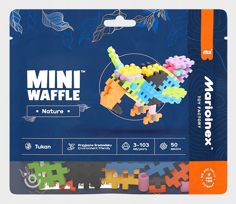Klocki Mini Waffle Nature - Tukan 50 elementów – Kreatywna zabawa dla dzieci