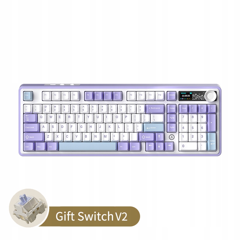 Klawiatura AK980 Gift Switch V2 - Purple-White-Blue-3 Model z ekranem RGB