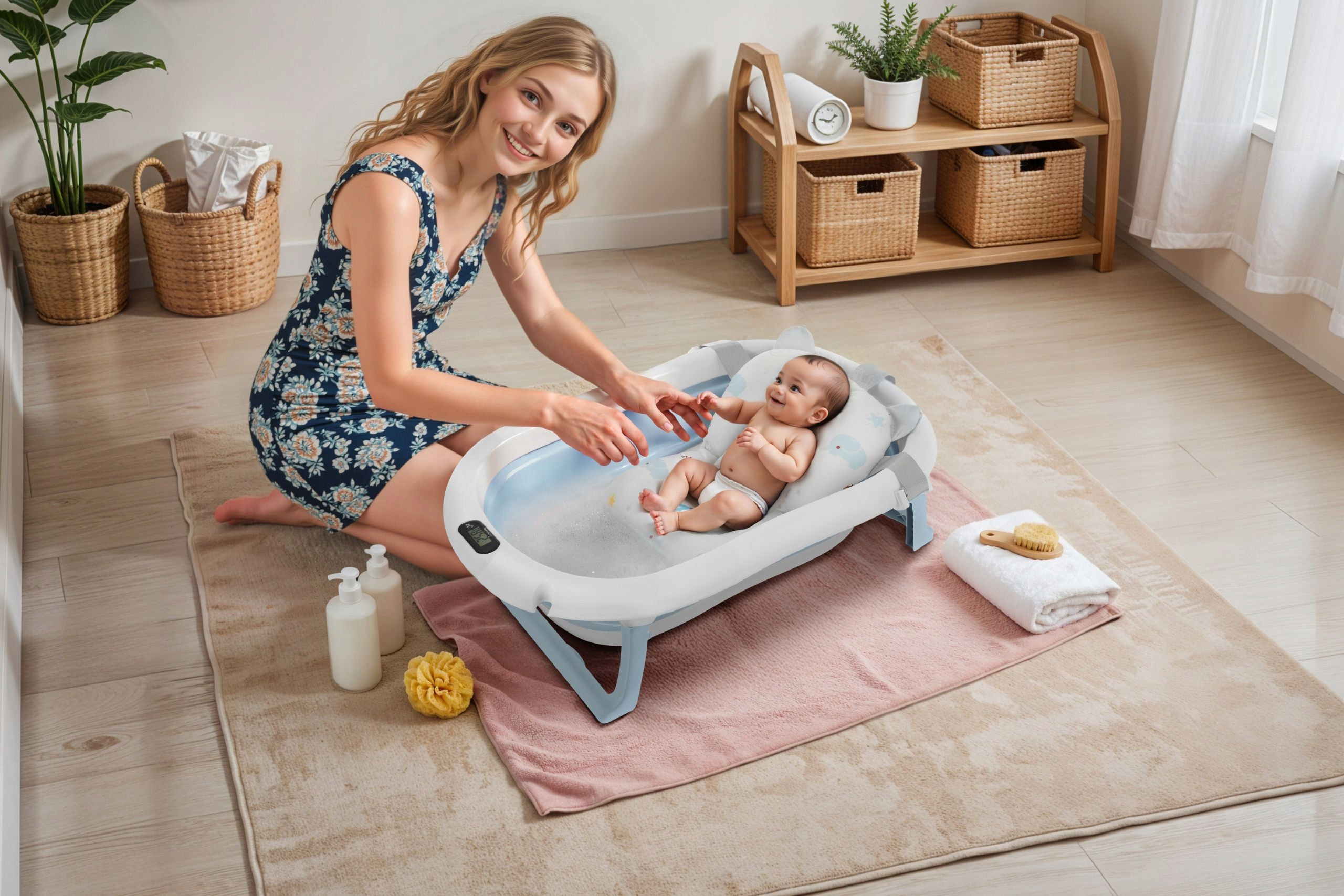 Poduszka na pasach – Wygodne i bezpieczne kąpiele dla noworodków